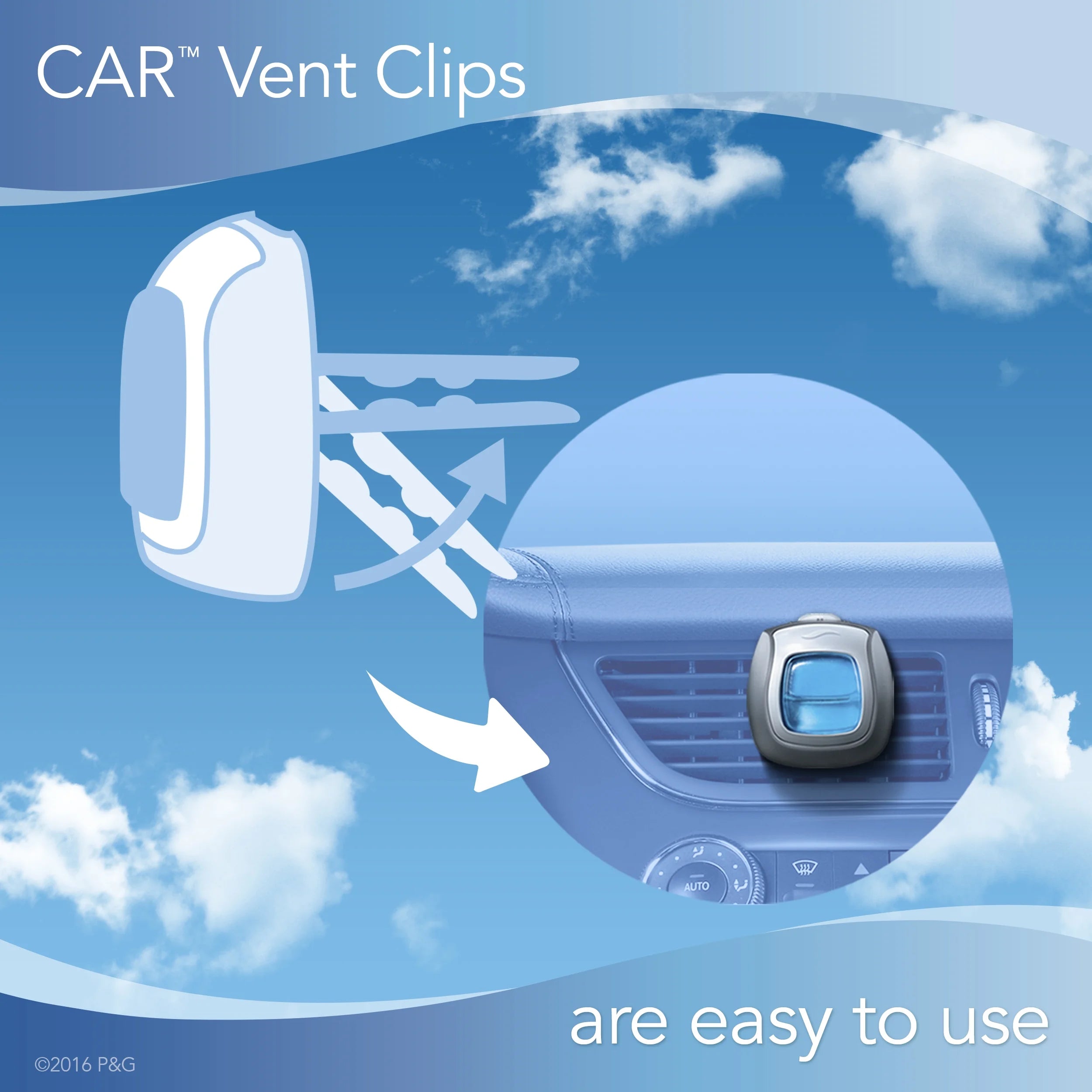 Febreze Car Air Freshener Vent Clips, Platinum Ice, 2 count - View 6