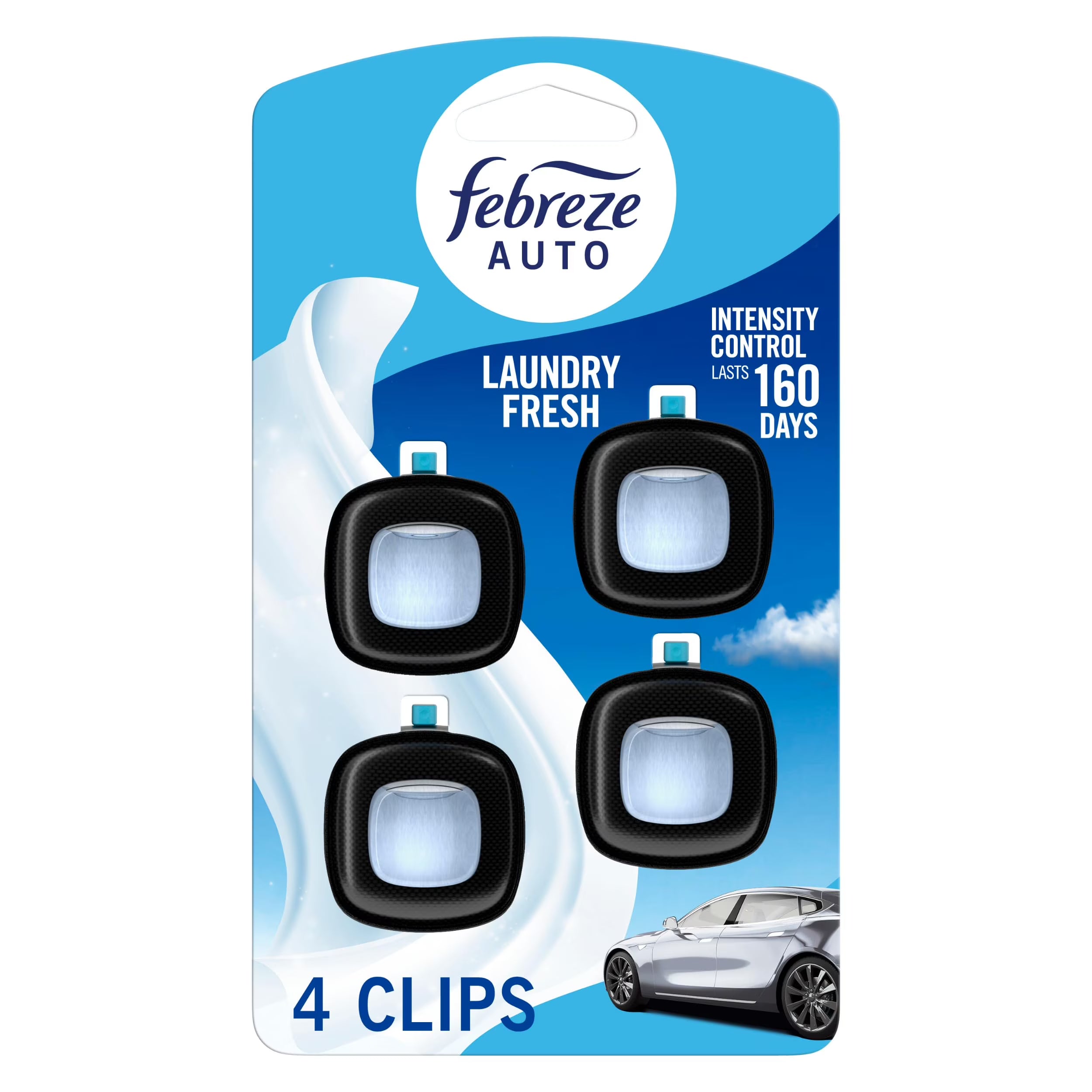 Febreze Car Air Freshener Vent Clip Laundry Fresh Scent, .07 oz. Car Vent Clip,