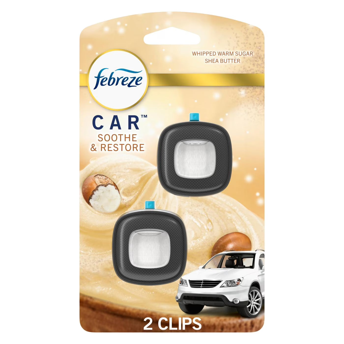 Febreze Car Air Freshener Odor-Fighting Automotive Vent Clip - Soothe & Restore