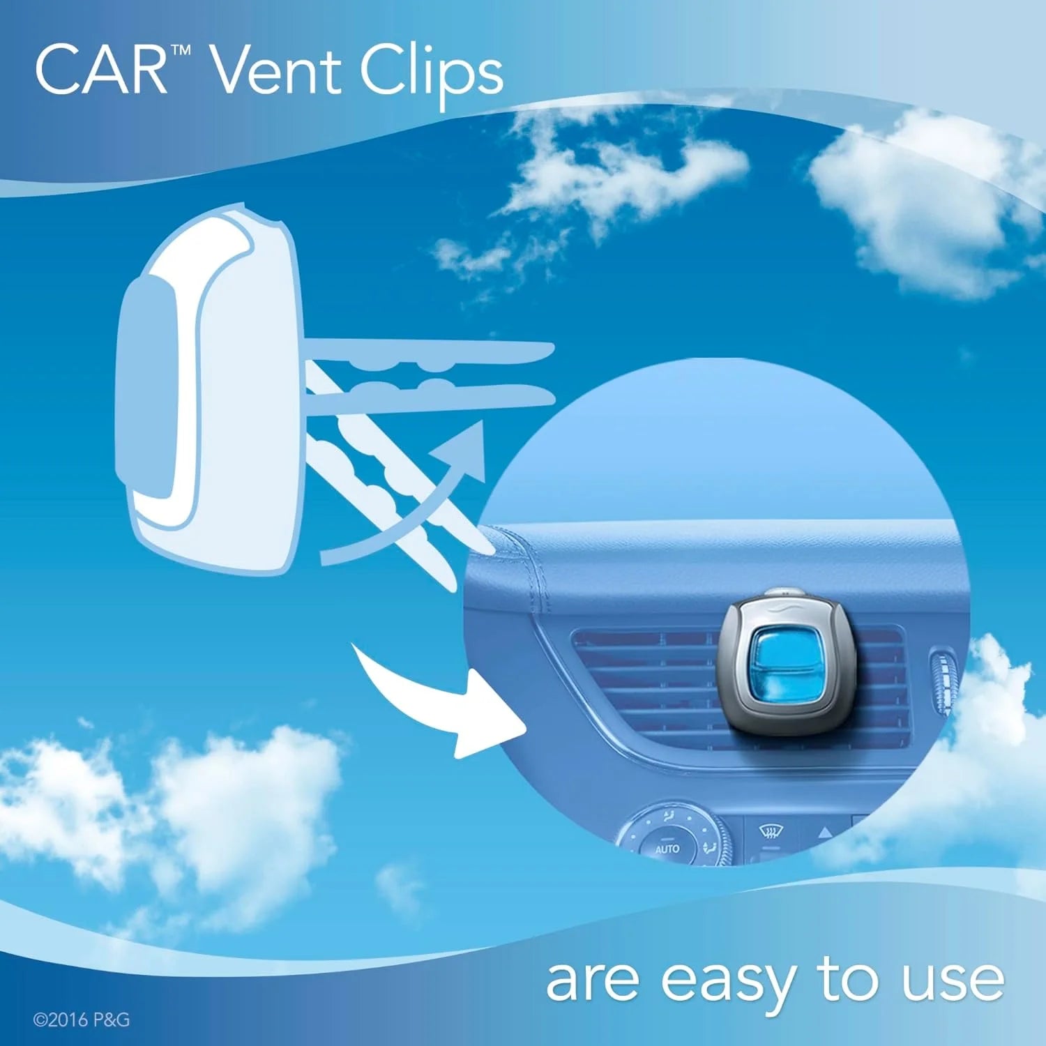 Febreze Car Air Freshener Vent Clip Gain Original Scent, 06 oz. Car Vent Clip, - View 4