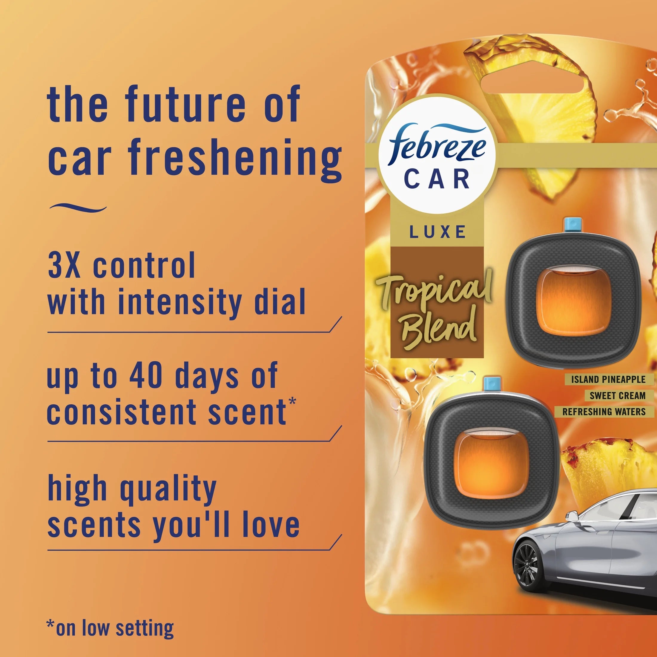 Febreze Car Air Freshener, Odor-Fighting Automotive Vent Clip, Tropical Blend - View 2