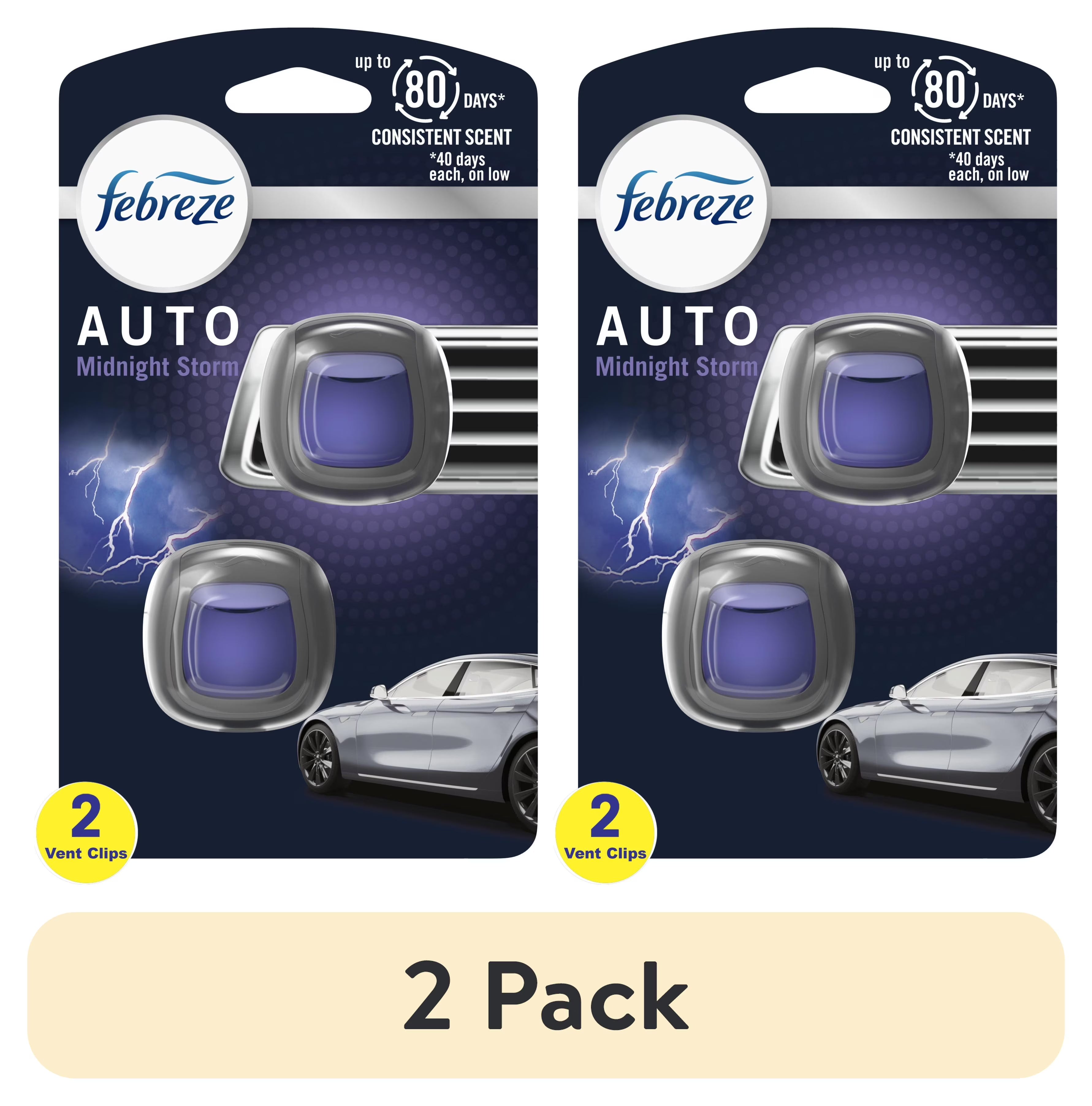 Febreze AUTO Air Freshener Vent Clip Midnight Storm Scent, .06 oz Car Vent - View 2