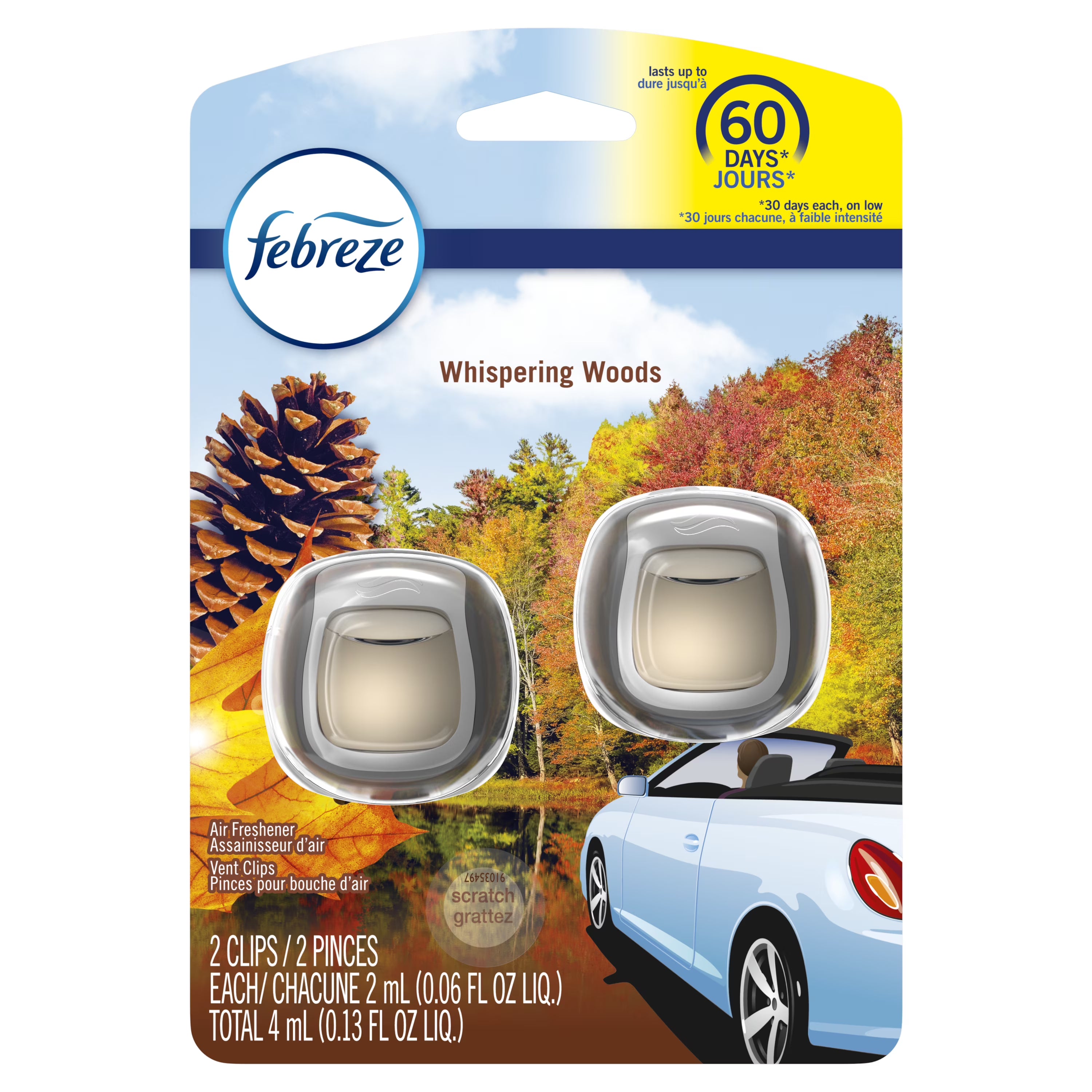 Febreze Air Freshener Car Vent Clips Linen and Sky (5 Count) - View 3