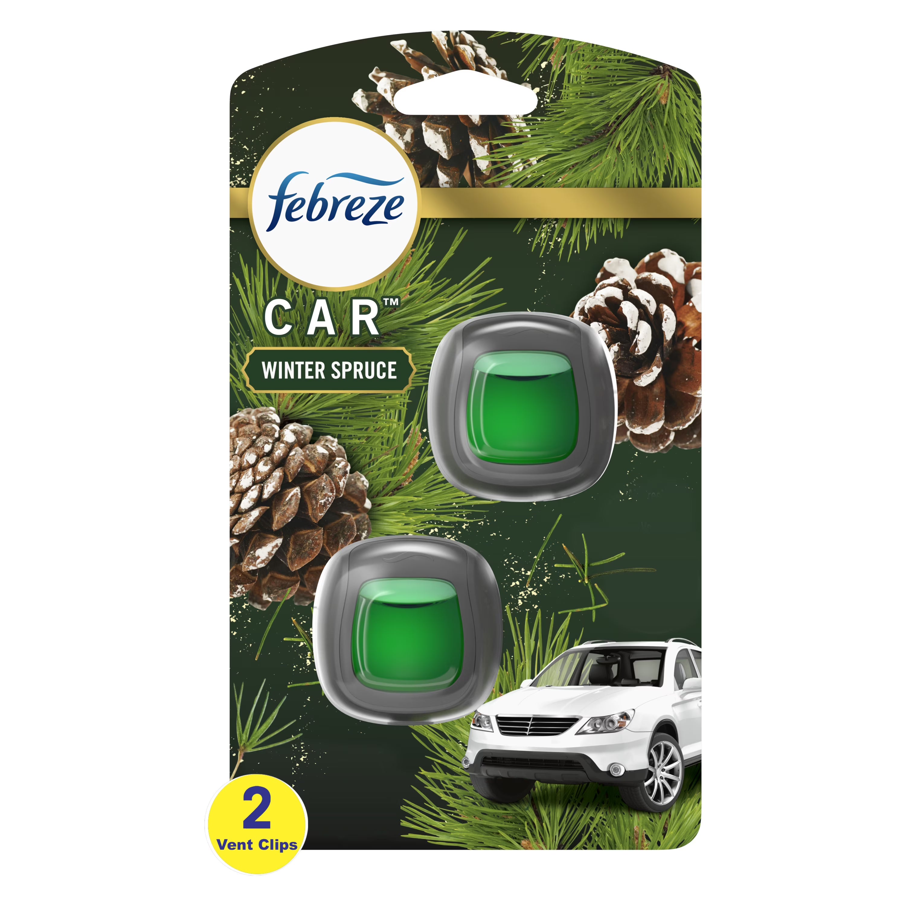 Febreze Car Air Freshener Vent Clip Cozy Campfire Scent, .06 oz, 2 Ct - View 2