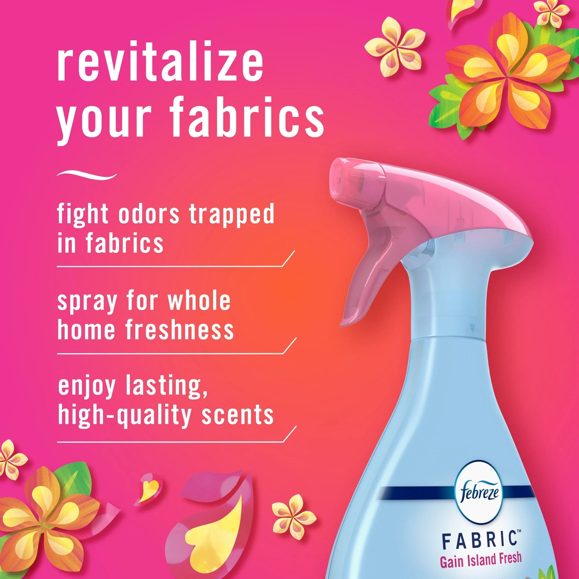 Febreze Fabric Spray Air Freshener, Odor-Fighting Fabric Refresher, Gain Island - View 2