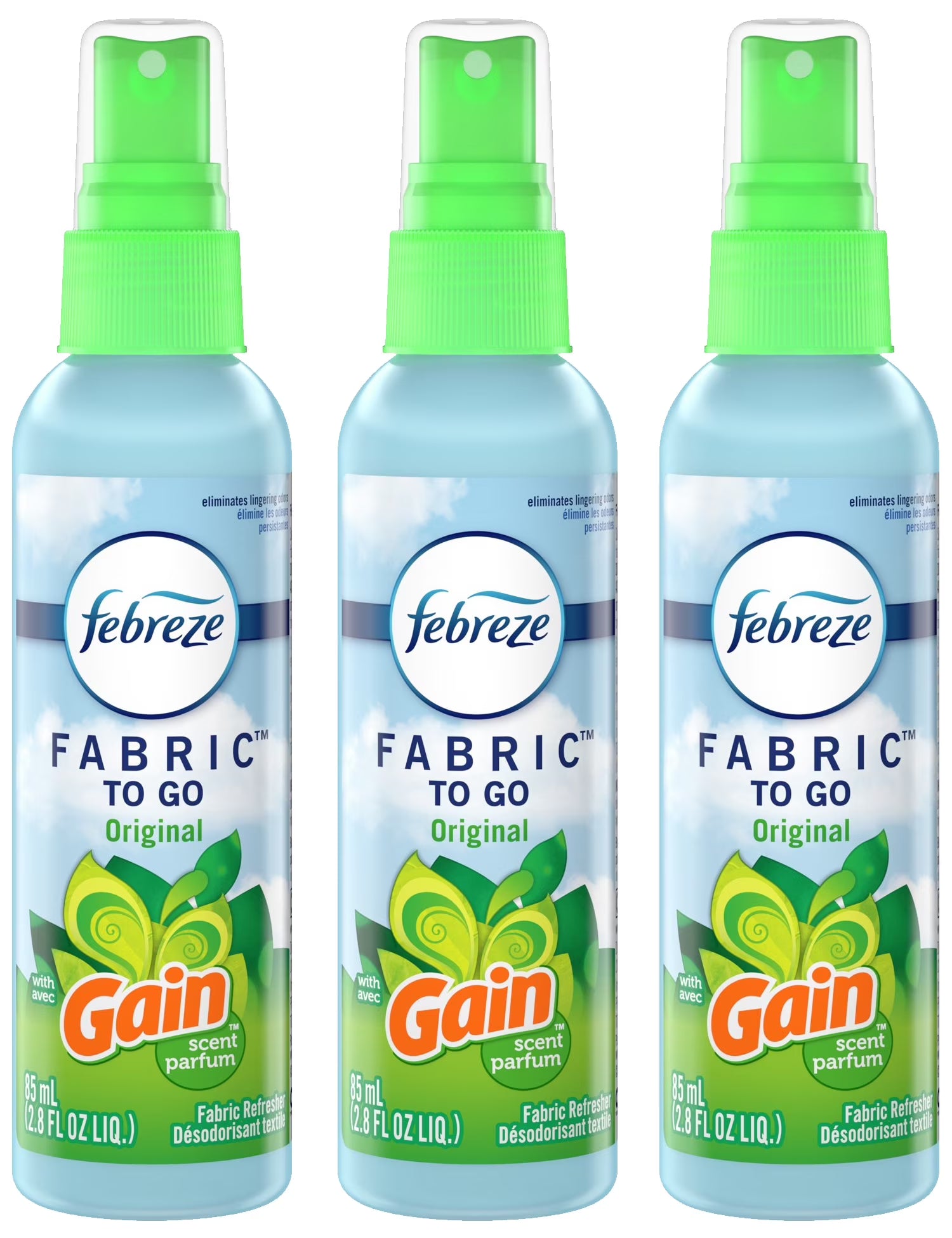Febreze To Go Fabric Odor-Eliminating Refresher with Gain Original Scent, 2.8