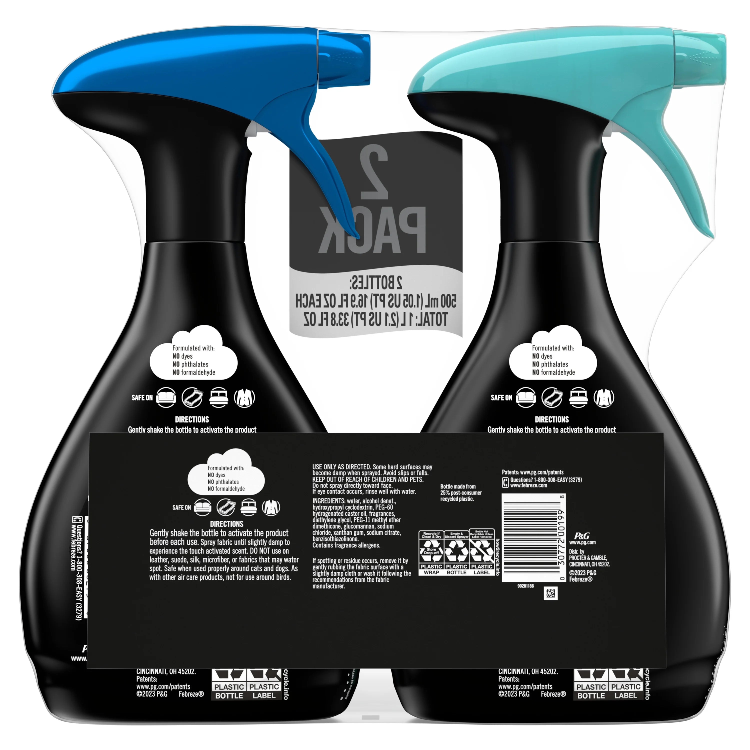 Febreze Unstopables Touch Fabric Spray, Fresh & Breeze, 16.9 oz, Pack of 2 - View 2