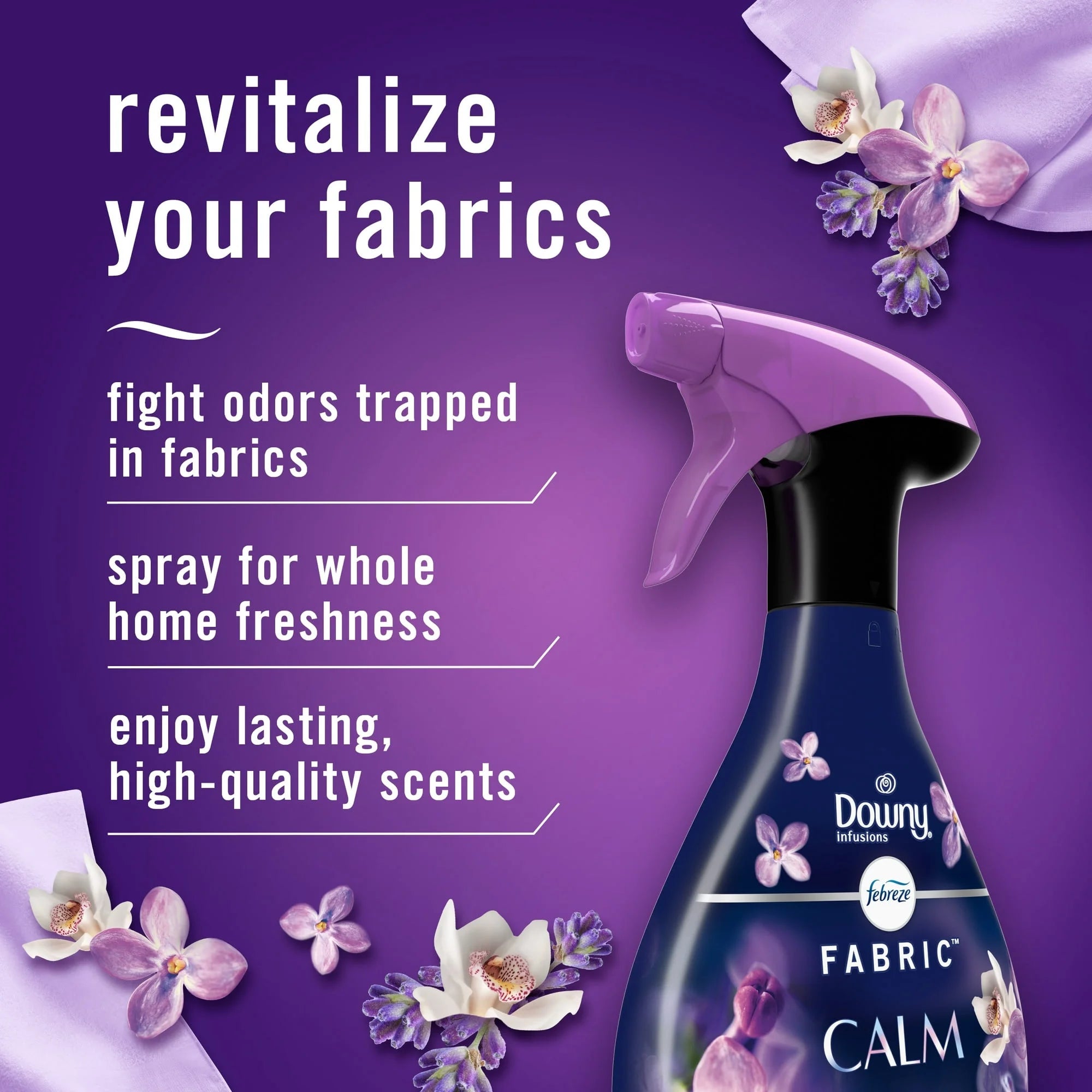 Febreze Fabric Spray Air Freshener, Odor-Fighting Fabric Refresher, Downy Calm, - View 5