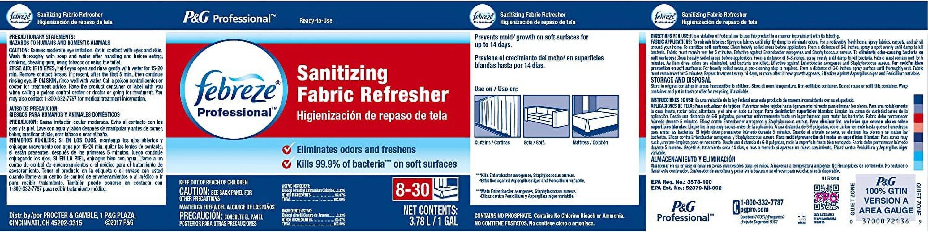 Febreze Professional Sanitizing Fabric Refresher, Bulk Sanitizing Spary for All - View 3