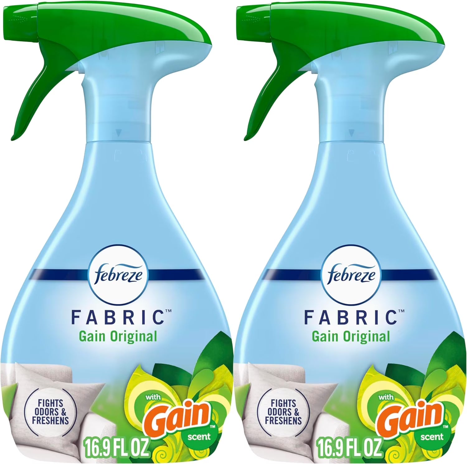 Febreze Odor-Fighting Fabric Refresher with Gain, Original, 16.9 fl oz, Pack of