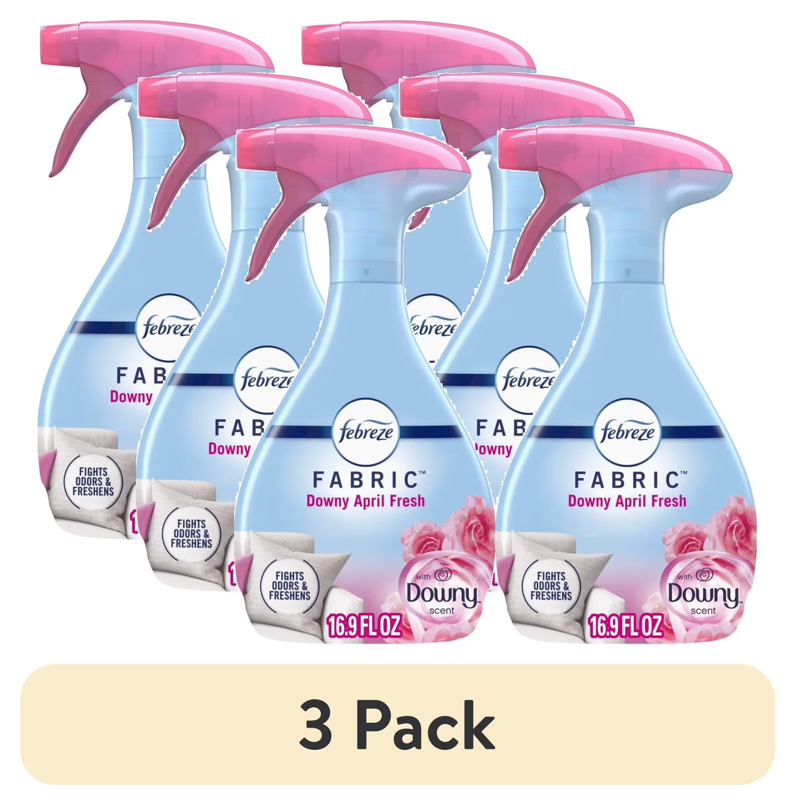 (3 pack) Febreze Odor-Fighting Fabric Refresher, Downy April Fresh, 16.9 fl oz,