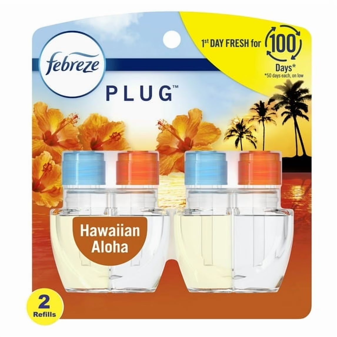 Febreze Plug In Air Freshener, Odor-Fighting Scented Oil Refill, Hawaiian