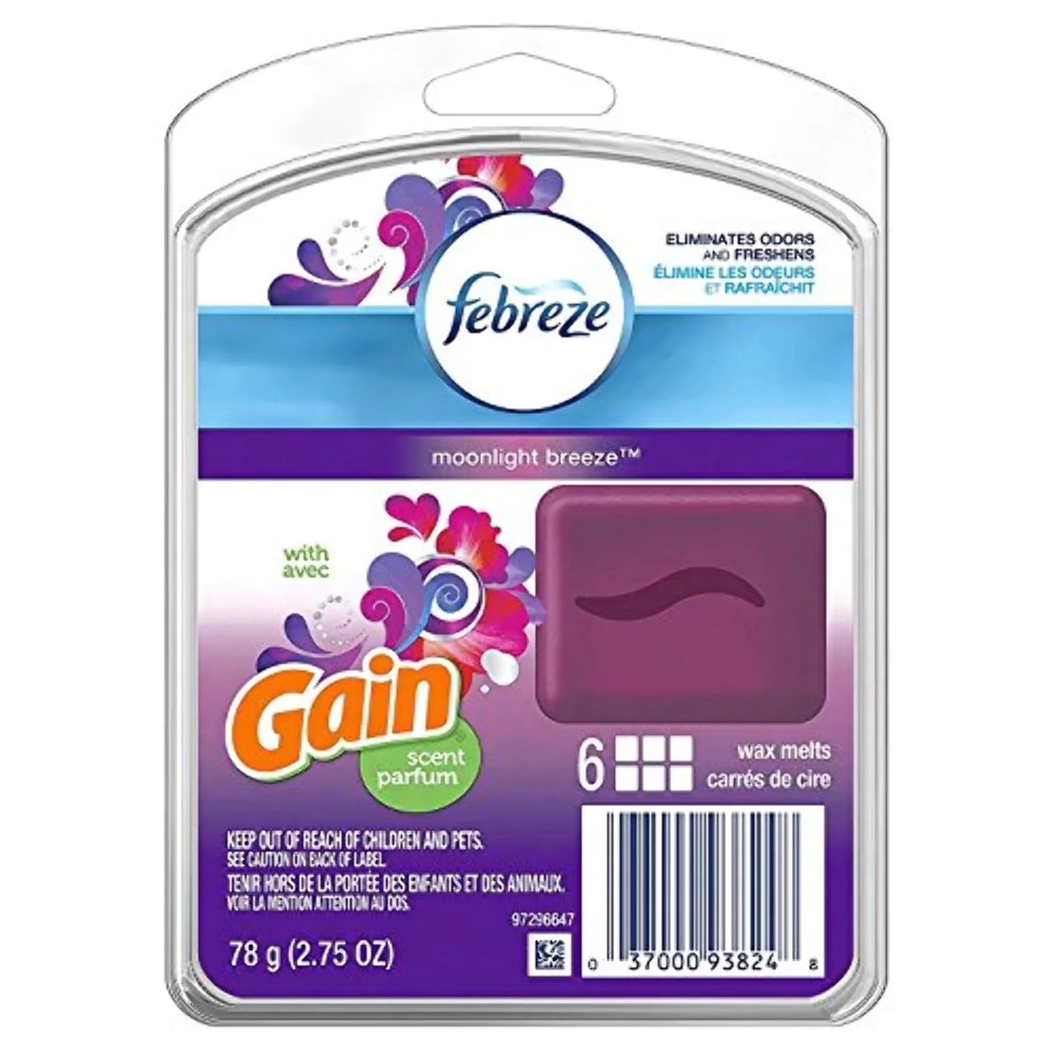 Febreze Odor-Fighting Wax Melts Air Freshener Refills with Gain, Moonlight - View 2