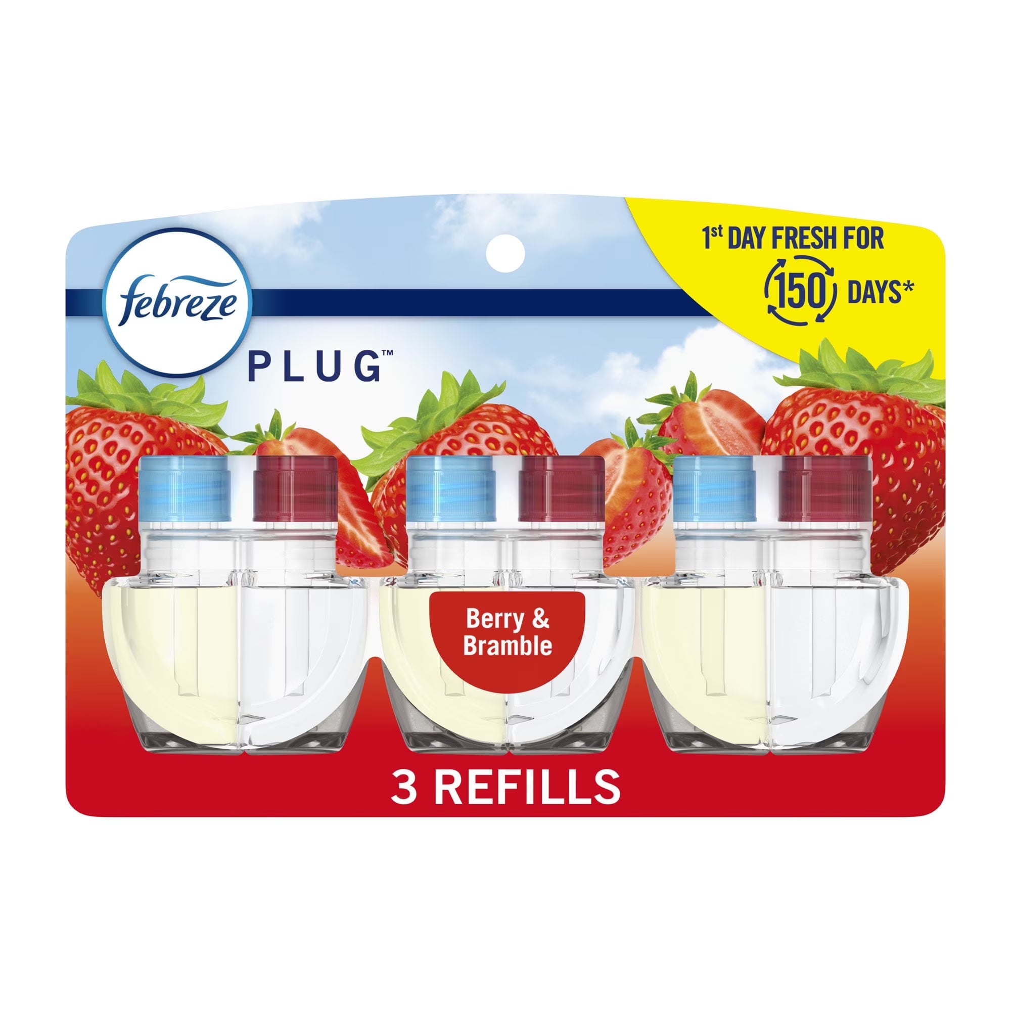 Febreze Plug In Air Freshener, Odor-Fighting Scented Oil Refill, Berry &