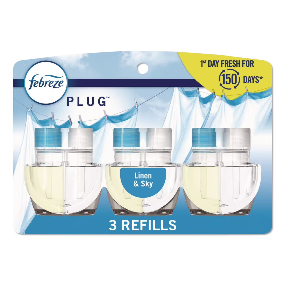 Febreze 80781115 2.63 oz. PLUG Air Freshener Refills - Linen and Sky (6