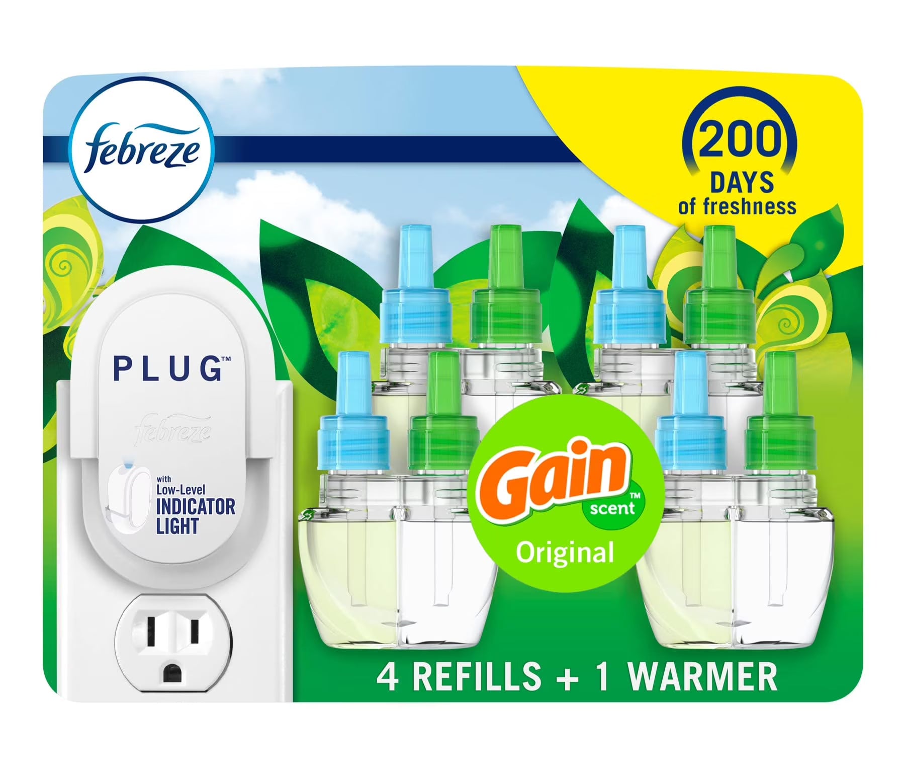 Febreze Plug-In Air Freshener, Odor-Fighting Scented Oil Starter Kit, Air