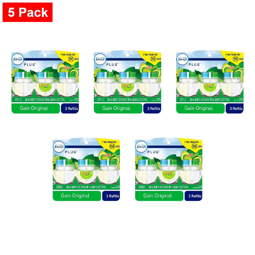 Febreze Plug In Air Freshener Odor-Fighting Scented Oil Refill Gain Scent
