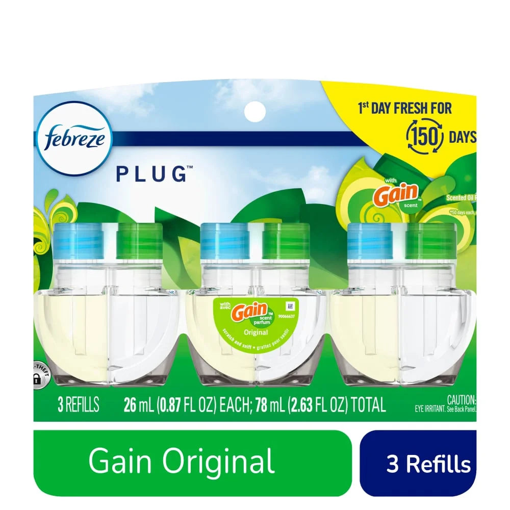 Febreze Plug In Air Freshener Odor-Fighting Scented Oil Refill Gain Scent - View 2