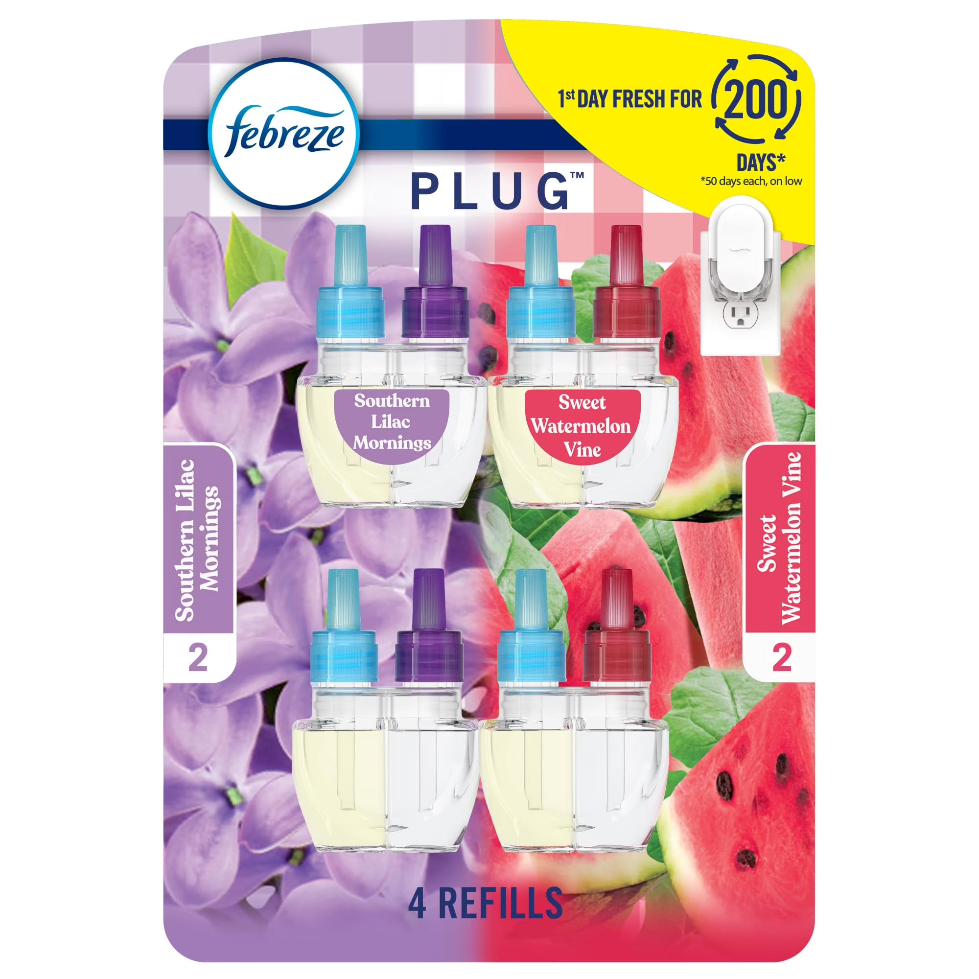 Febreze Odor-Fighting Fade Defy PLUG Air Freshener, Southern Lilac Mornings,