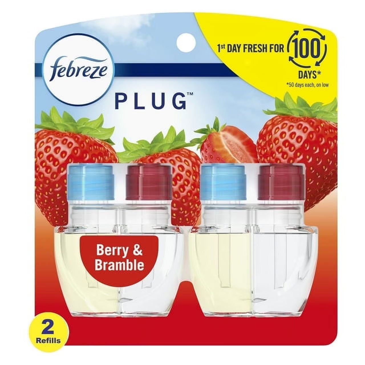 Febreze Plug In Air Freshener, Odor-Fighting Scented Oil Refill, Berry &