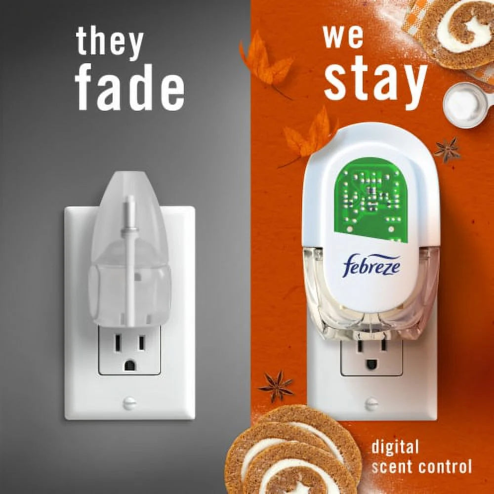 Febreze Odor-Fighting Fade Defy PLUG Air Freshener Pumpkin Roll Oil Refill - View 3