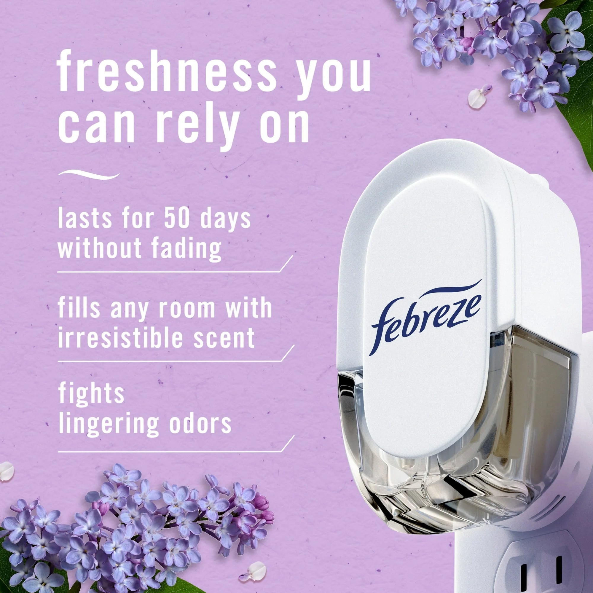 Febreze Plug In Air Freshener, Odor-Fighting Oil Refill, Southern Lilac - View 5