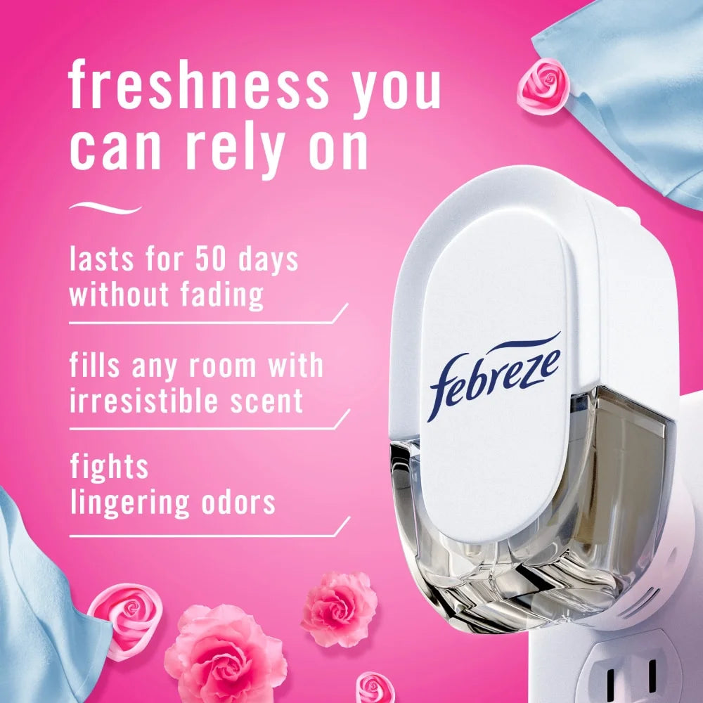 Febreze Plug In Air Freshener Odor-Fighting Scented Oil Refill Downy April - View 3