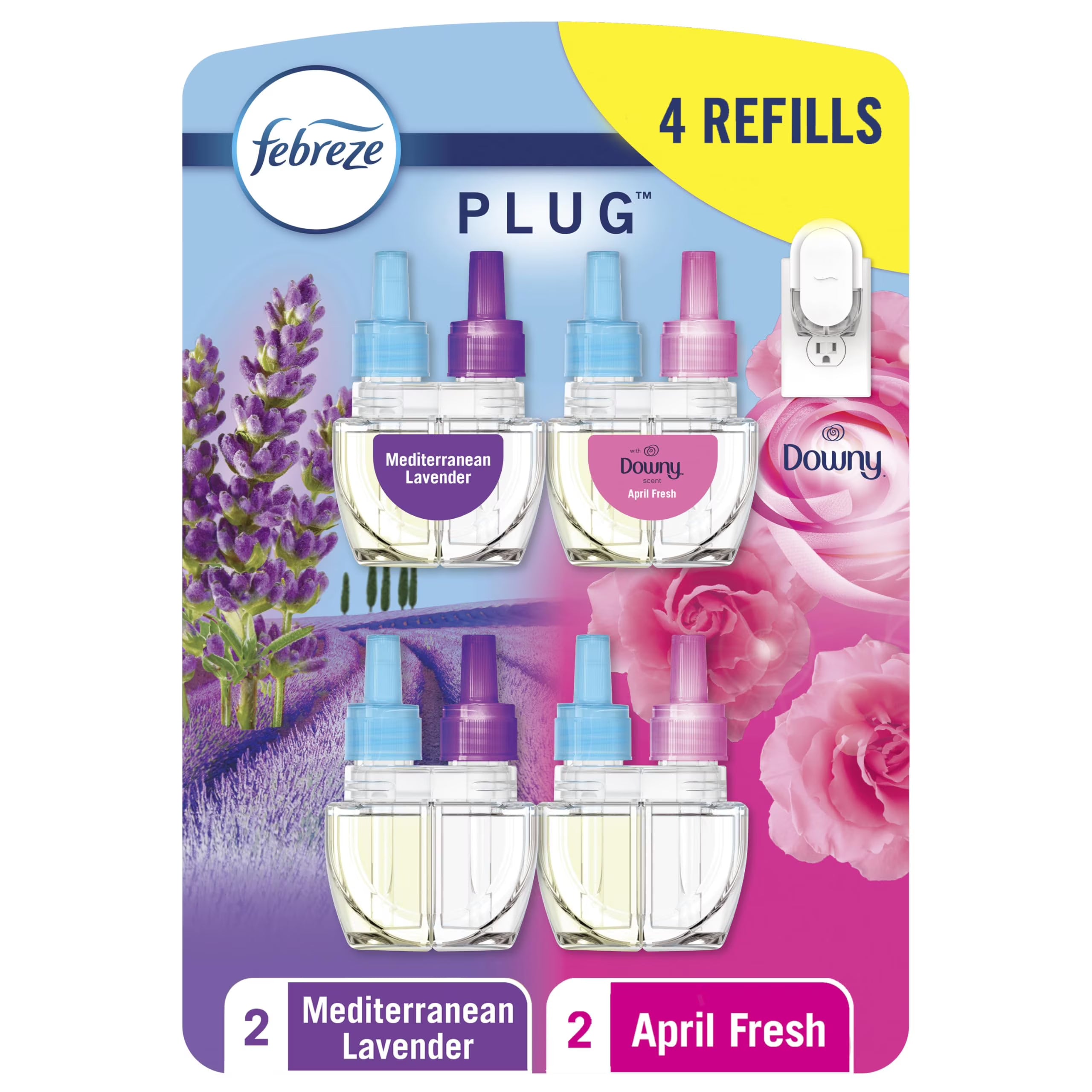 Febreze Odor-Fighting Fade Defy PLUG Air Freshener,Downy April Fresh,