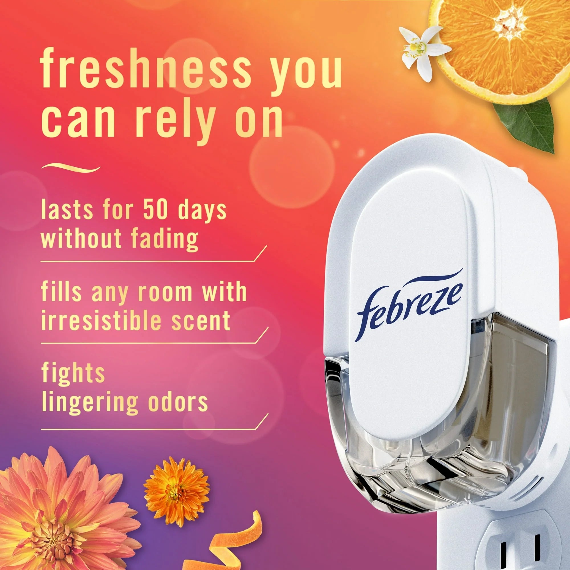 Febreze Plug In Air Freshener, Odor-Fighting Scented Oil Refill, Summer Golden - View 2