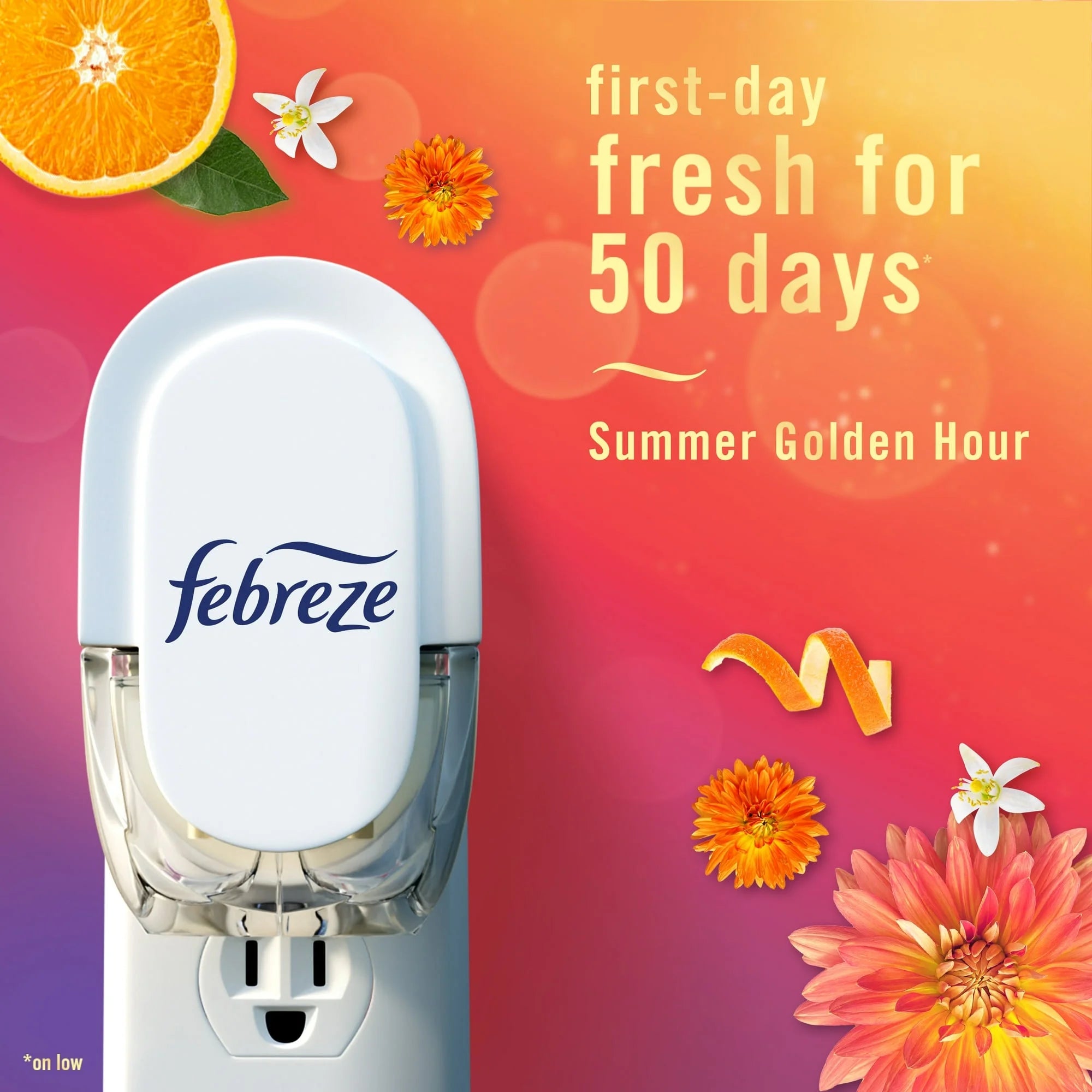 Febreze Plug In Air Freshener, Odor-Fighting Scented Oil Refill, Summer Golden - View 3