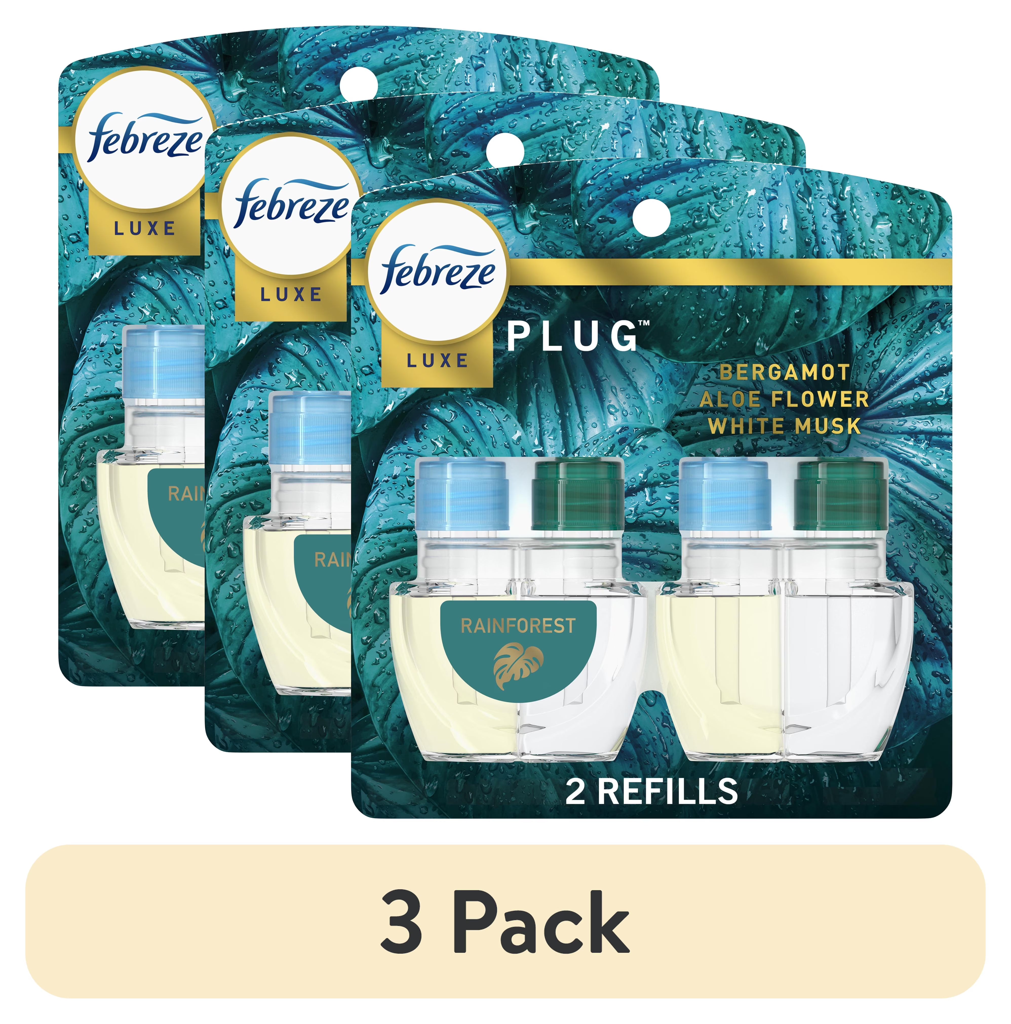 (3 pack) Febreze Plug In Air Freshener, Odor-Fighting Scented Oil Refill,
