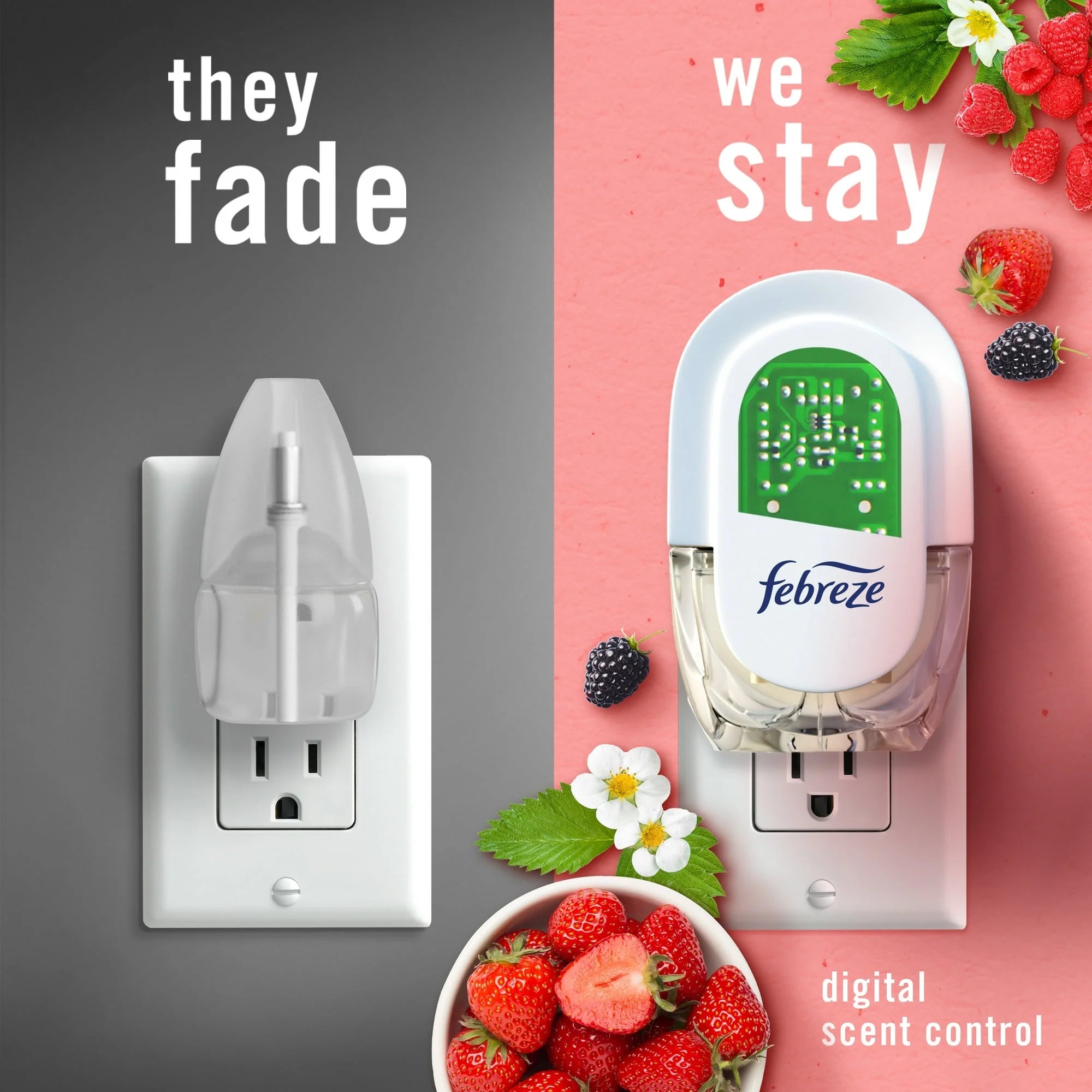 Febreze Plug In Air Freshener, Odor-Fighting Scented Oil Refill, Berry & - View 6