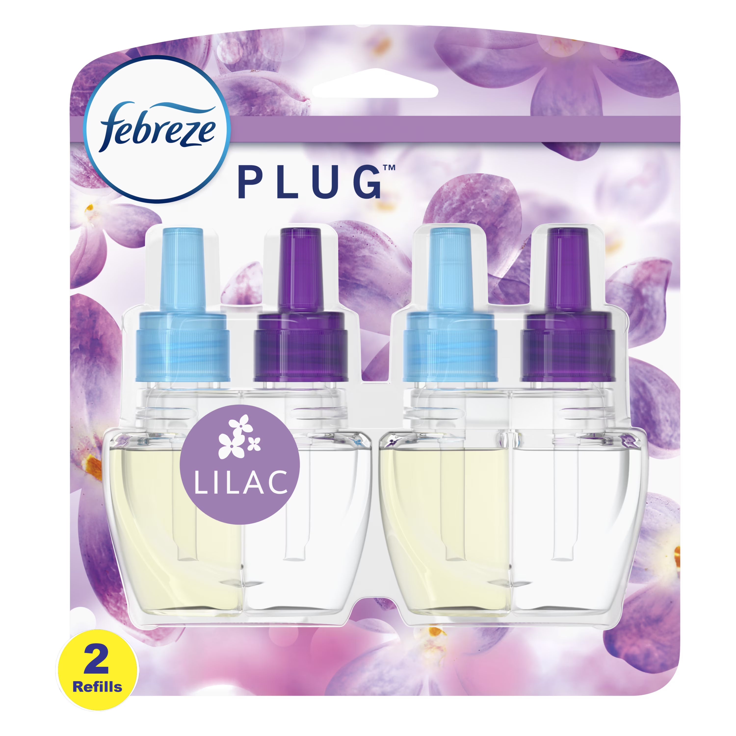 Febreze Odor-Eliminating Fade Defy PLUG Air Freshener Lilac, (2) .87 fl. oz.