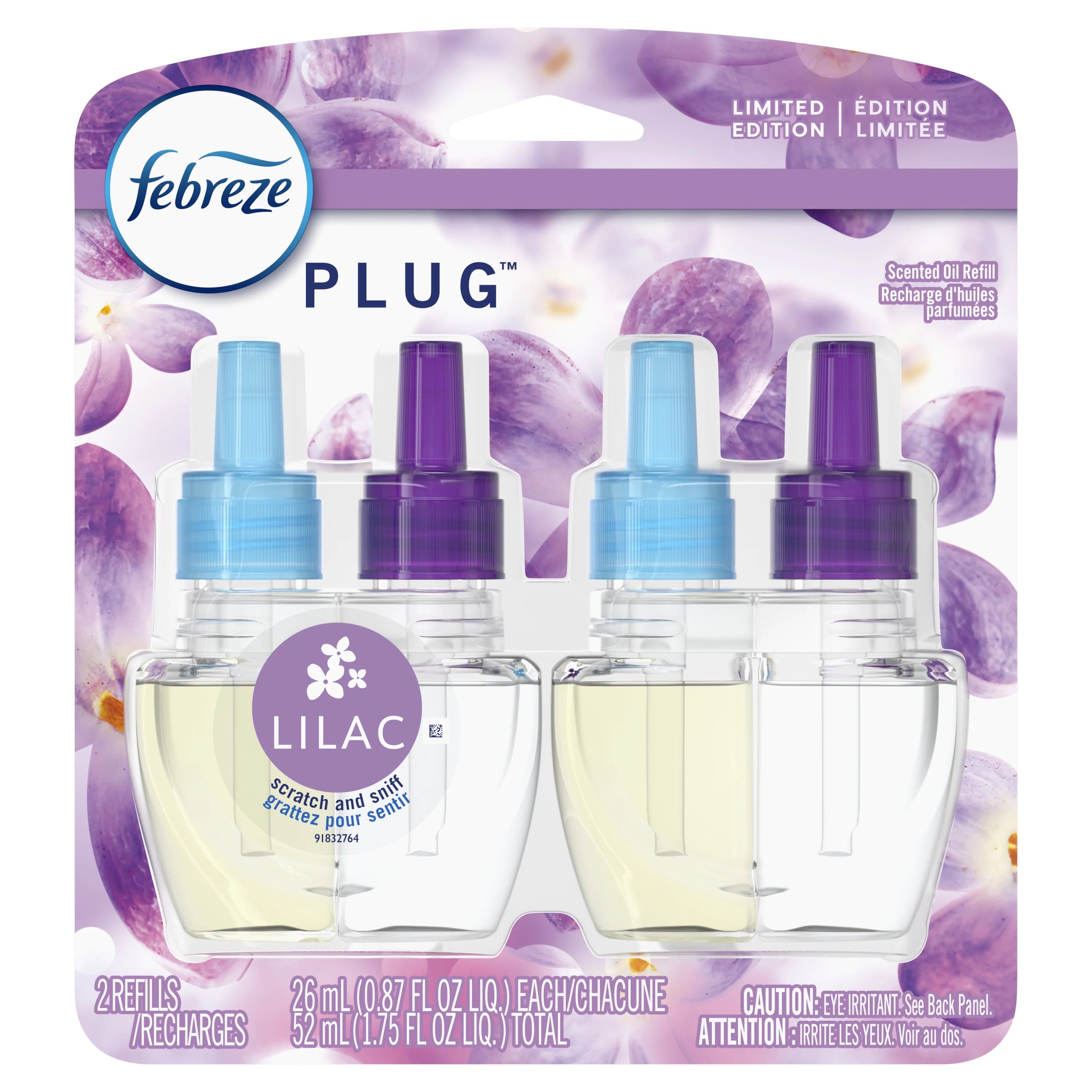 Febreze Odor-Eliminating Fade Defy PLUG Air Freshener Lilac, (2) .87 fl. oz. - View 2