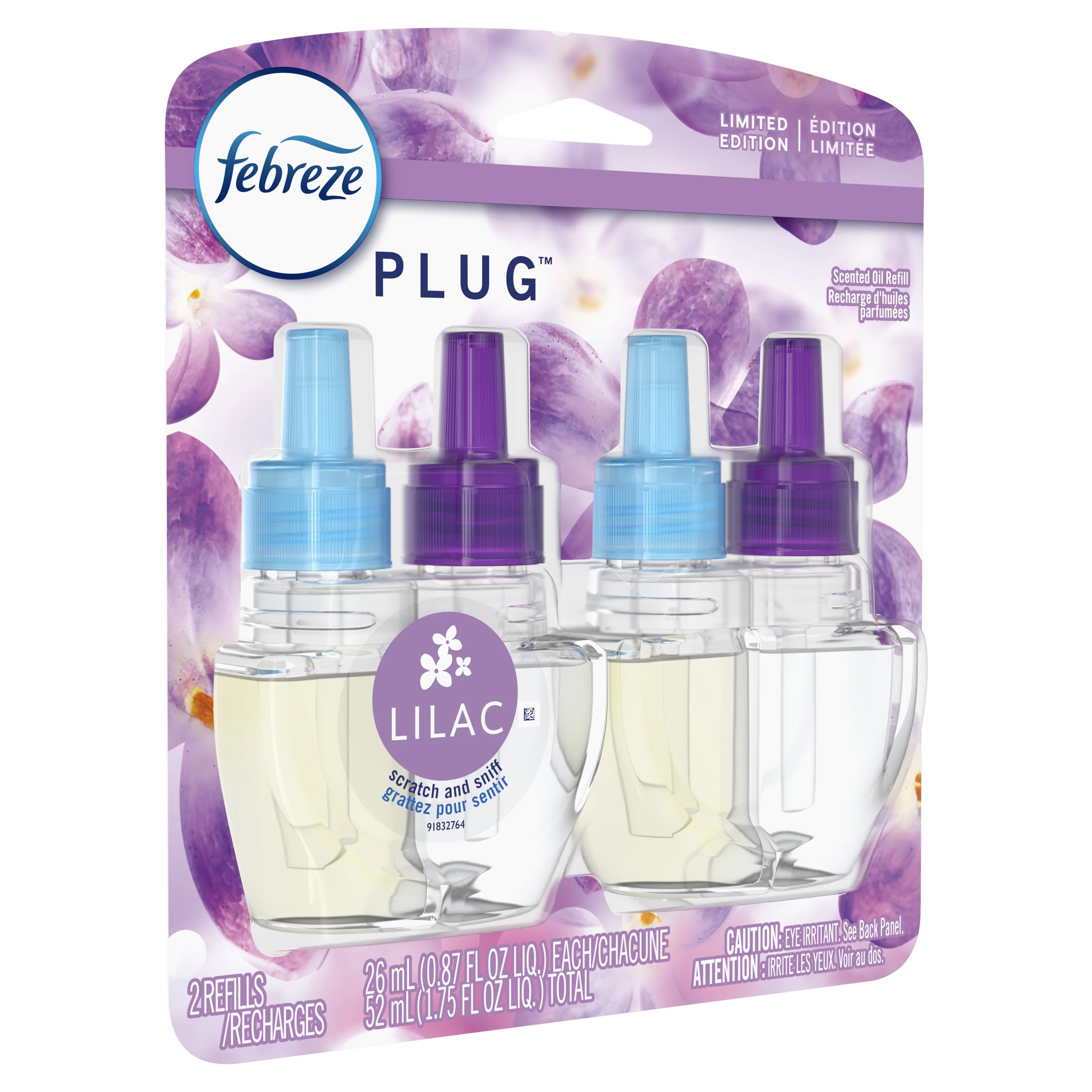 Febreze Odor-Eliminating Fade Defy PLUG Air Freshener Lilac, (2) .87 fl. oz. - View 3