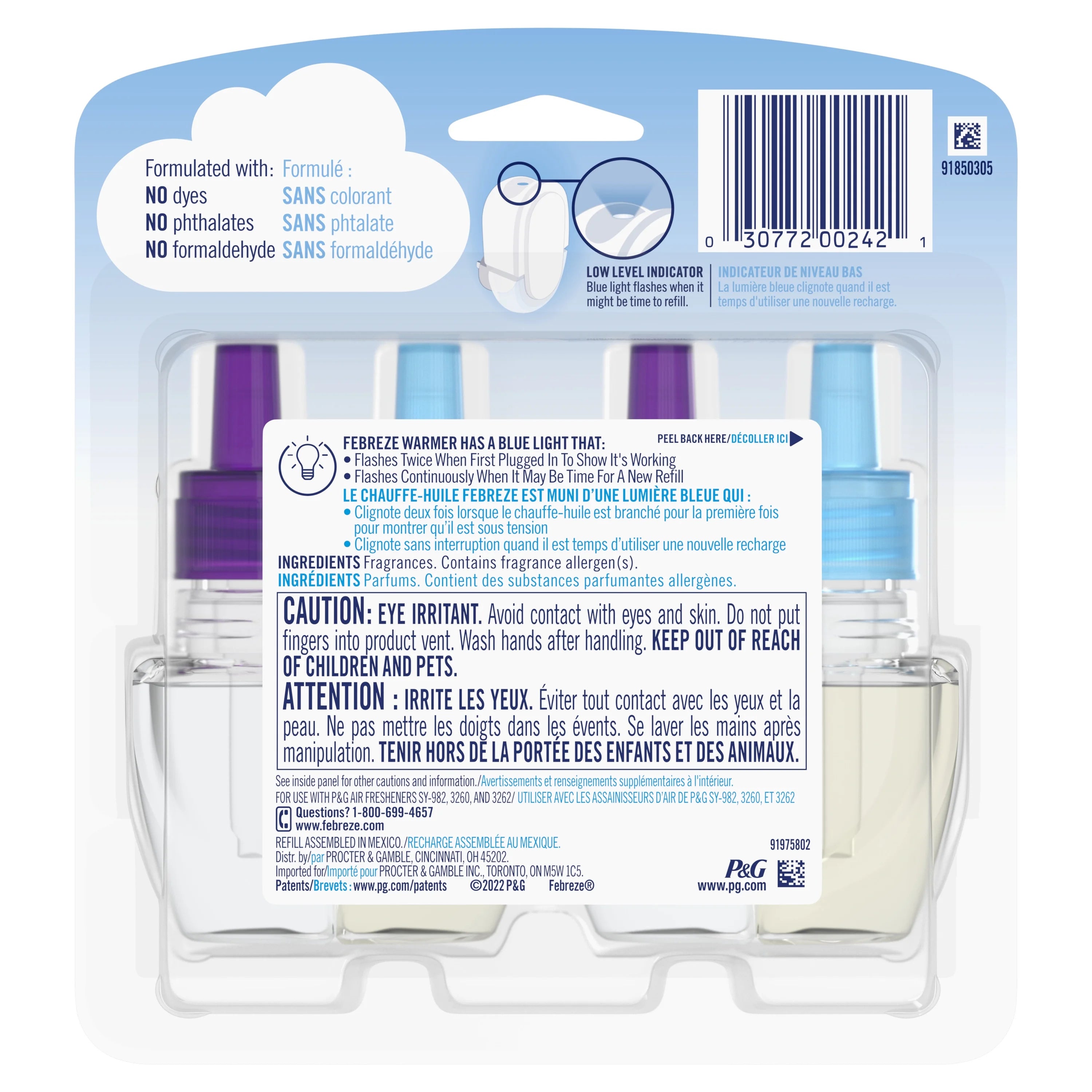 Febreze Odor-Eliminating Fade Defy PLUG Air Freshener Lilac, (2) .87 fl. oz. - View 4