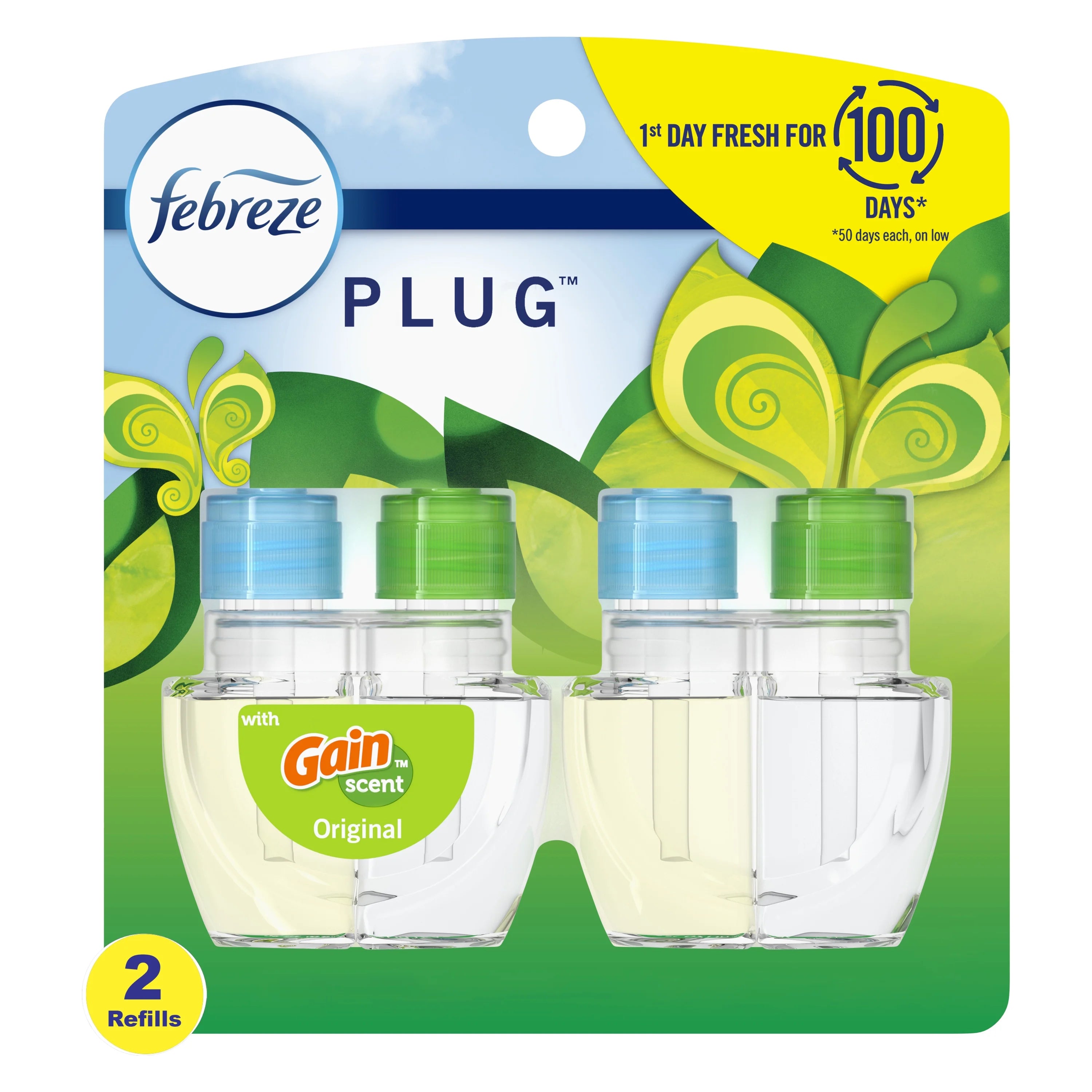 (6 pack) Febreze Plug In Air Freshener, Odor-Fighting Scented Oil Refill, Gain