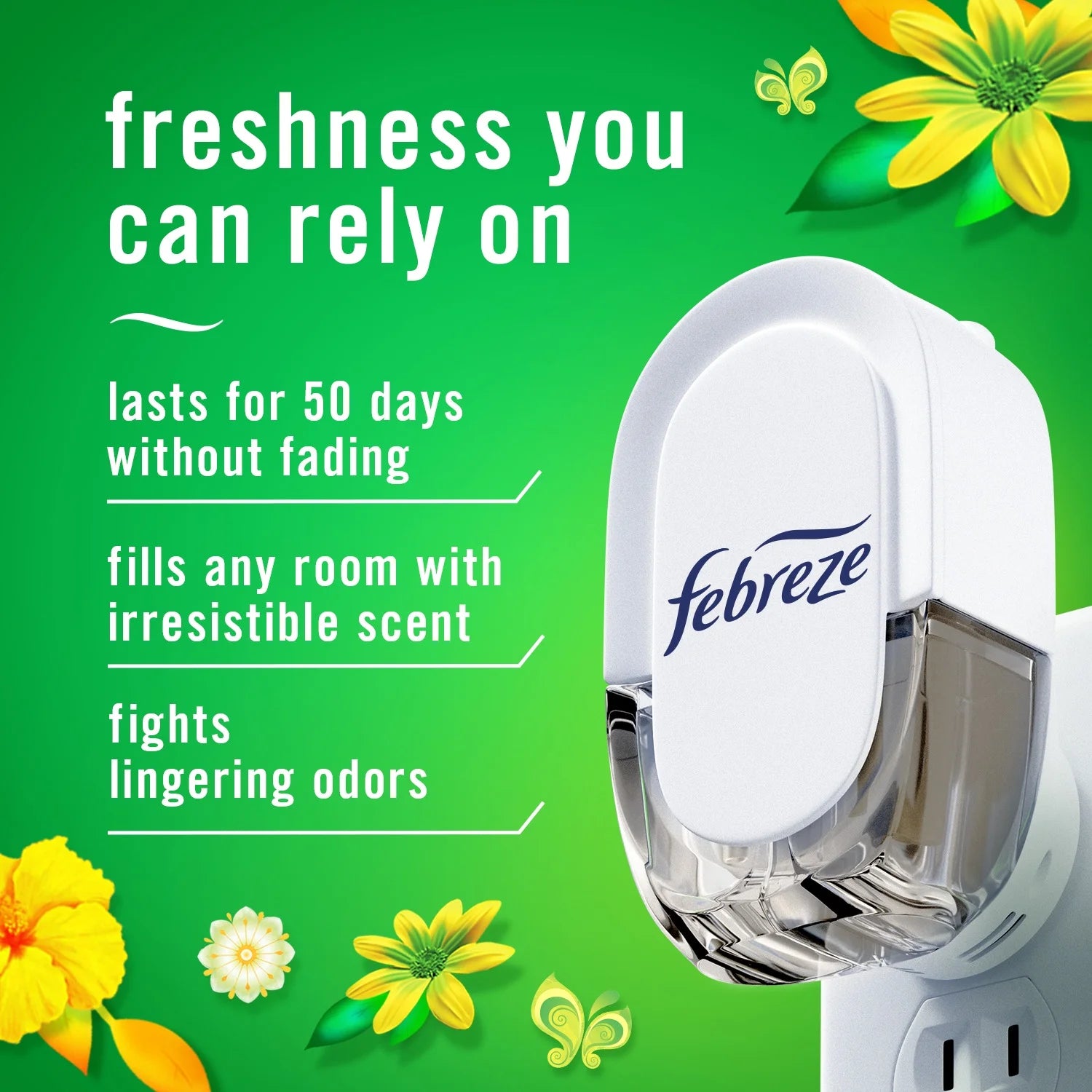 (6 pack) Febreze Plug In Air Freshener, Odor-Fighting Scented Oil Refill, Gain - View 2