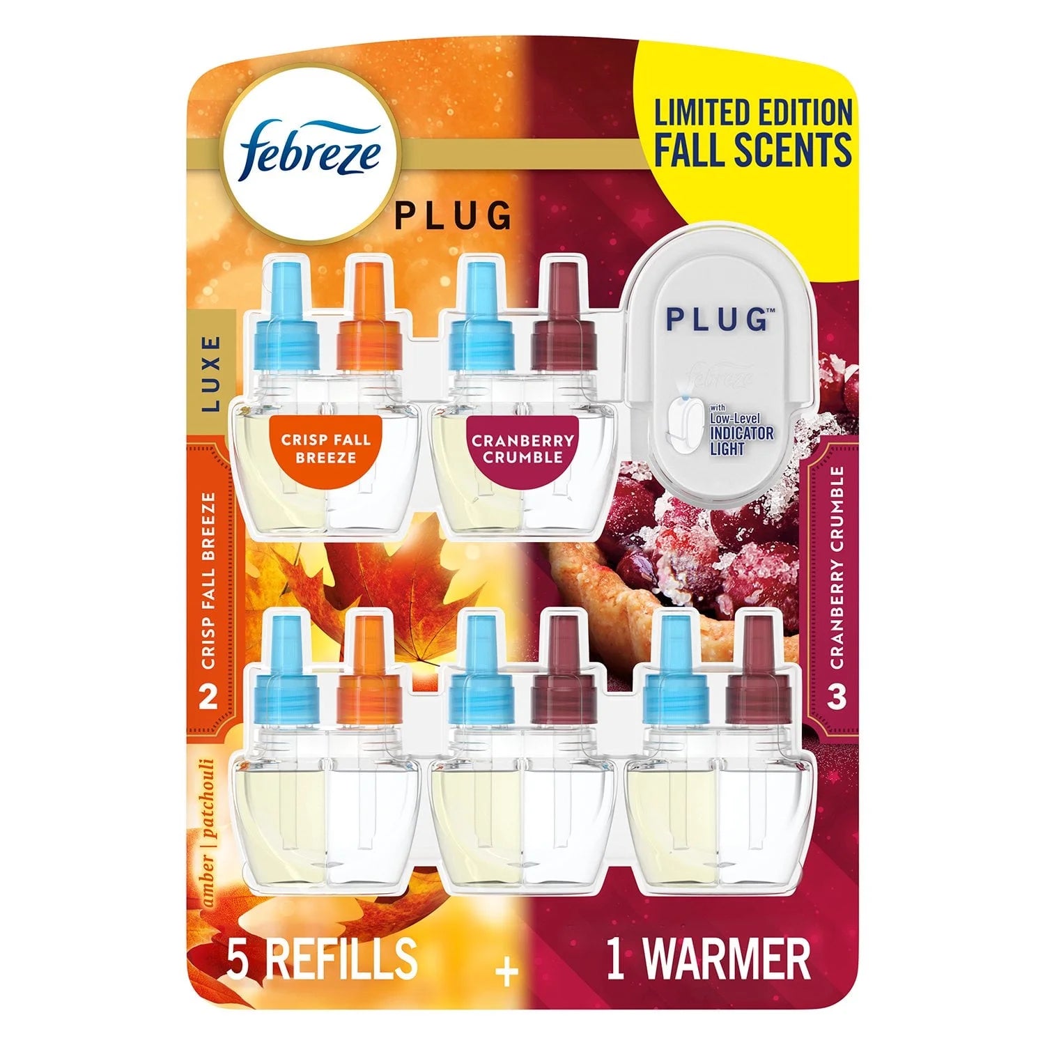 Febreze PLUG Air Freshener – Cranberry Crumble & Crisp Fall Breeze (1 Warmer + - View 2
