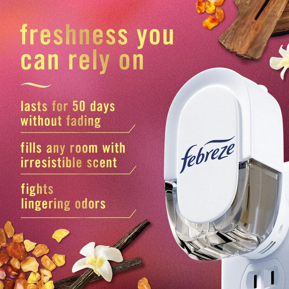 Febreze Plug In Air Freshener Odor-Fighting Scented Oil Refill Vanilla Suede - View 3