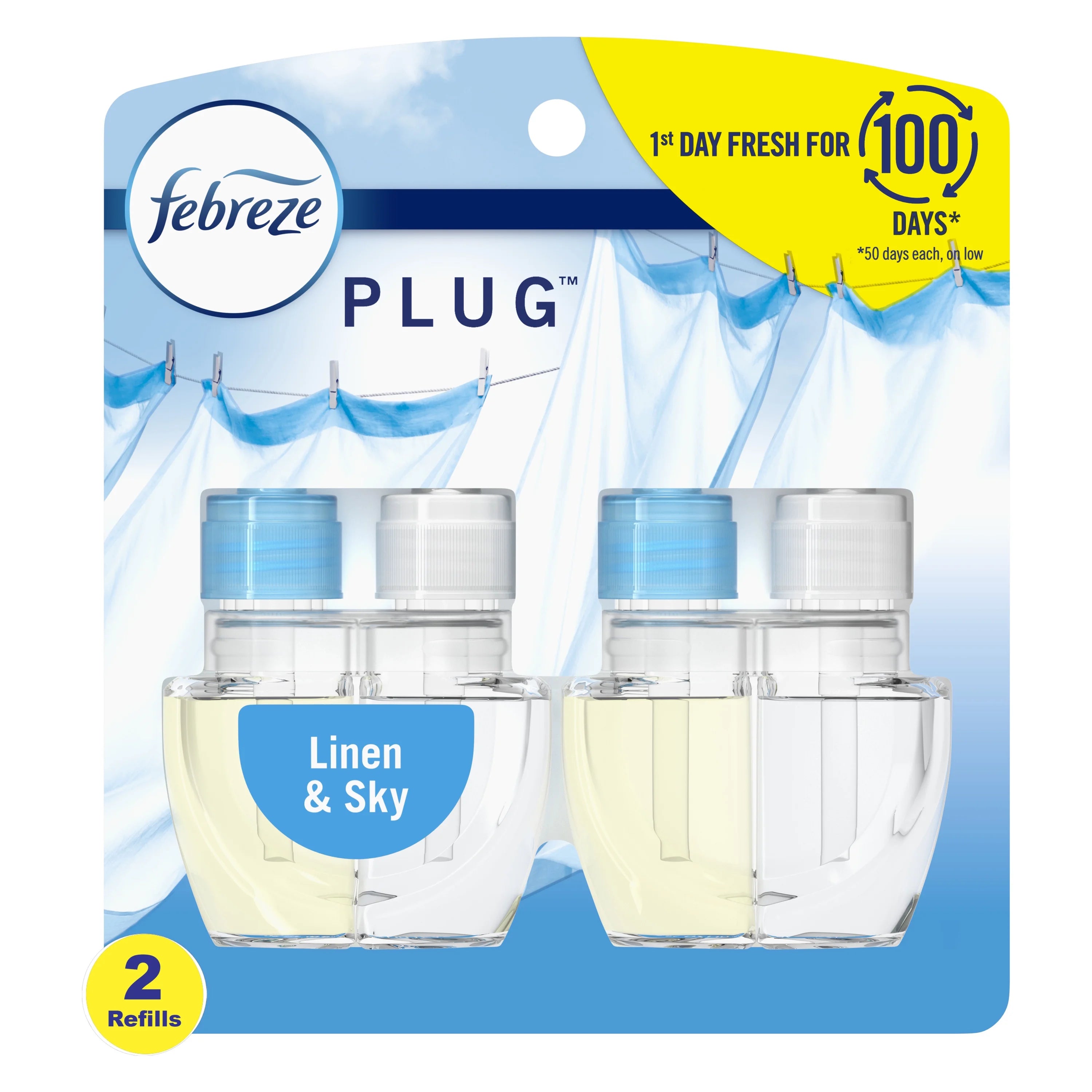 (6 pack) Febreze Plug In Air Freshener, Odor-Fighting Scented Oil Refill, Linen