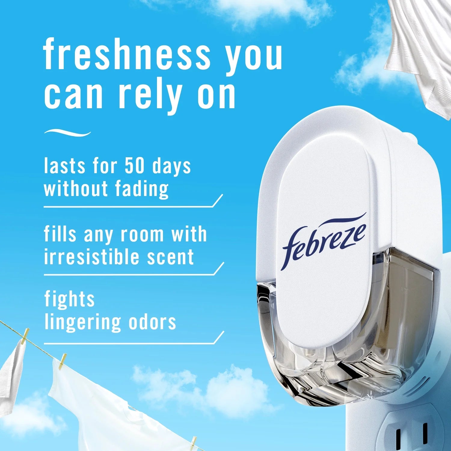 (6 pack) Febreze Plug In Air Freshener, Odor-Fighting Scented Oil Refill, Linen - View 2
