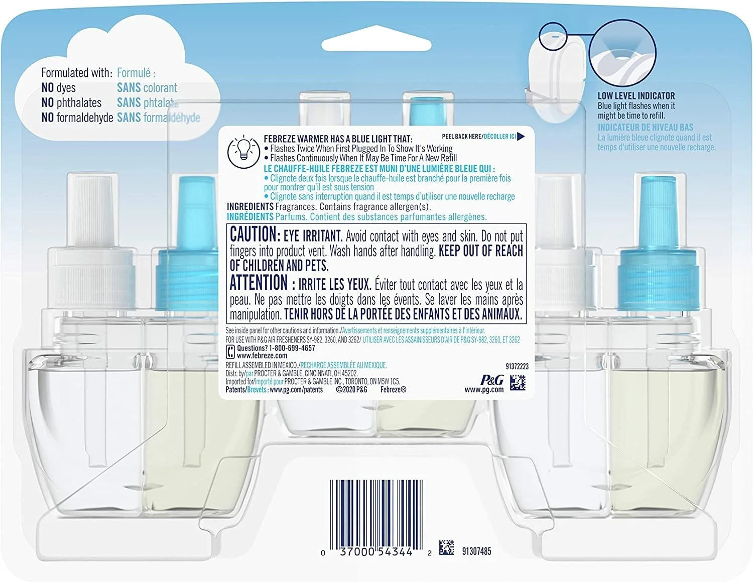 Febreze Odor-Fighting Fade Defy PLUG Air Freshener Refill, Linen & Sky, (3) .87 - View 3