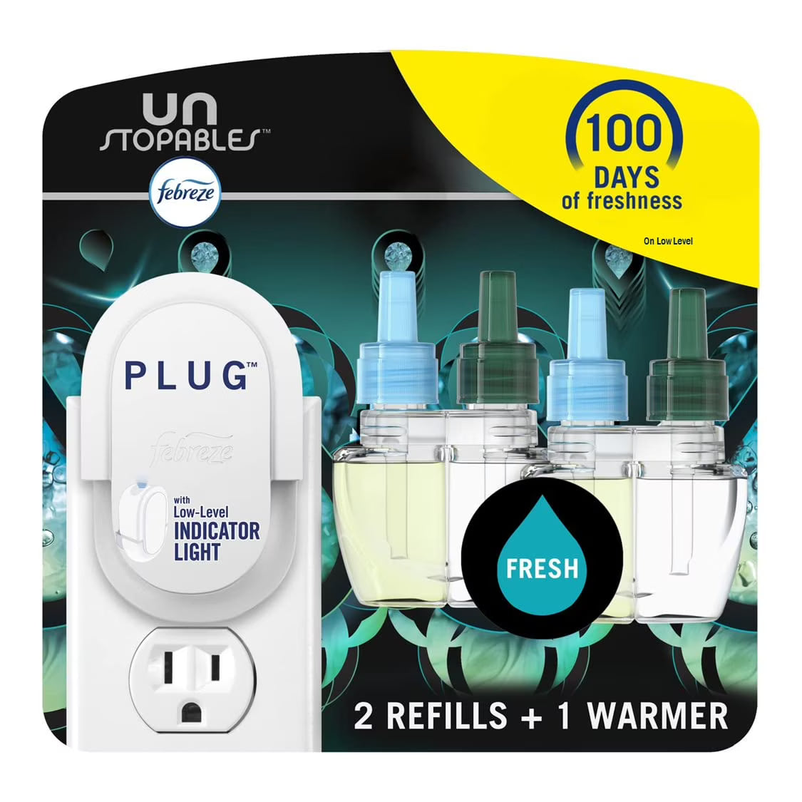 Febreze Plug In Air Fresheners, Unstopables Fresh Scent, Odor Fighter For