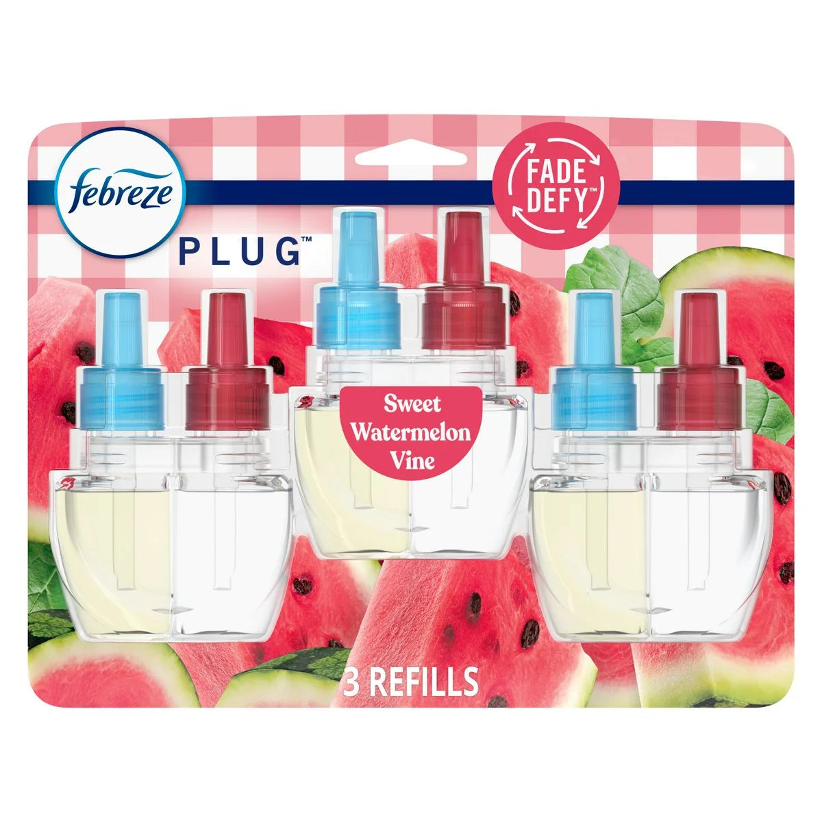 2X - Febreze Plug Triple Refill Air Freshener Sweet Watermelon Vine - 3ct - View 5