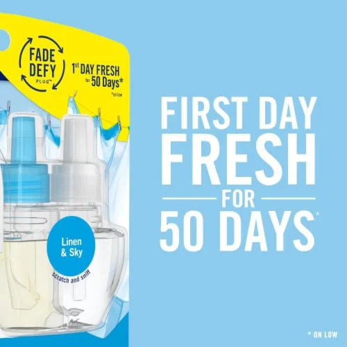 2X-Febreze Fade Defy PLUG Air Freshener & Odor Eliminator Starter Kit Linen & - View 4