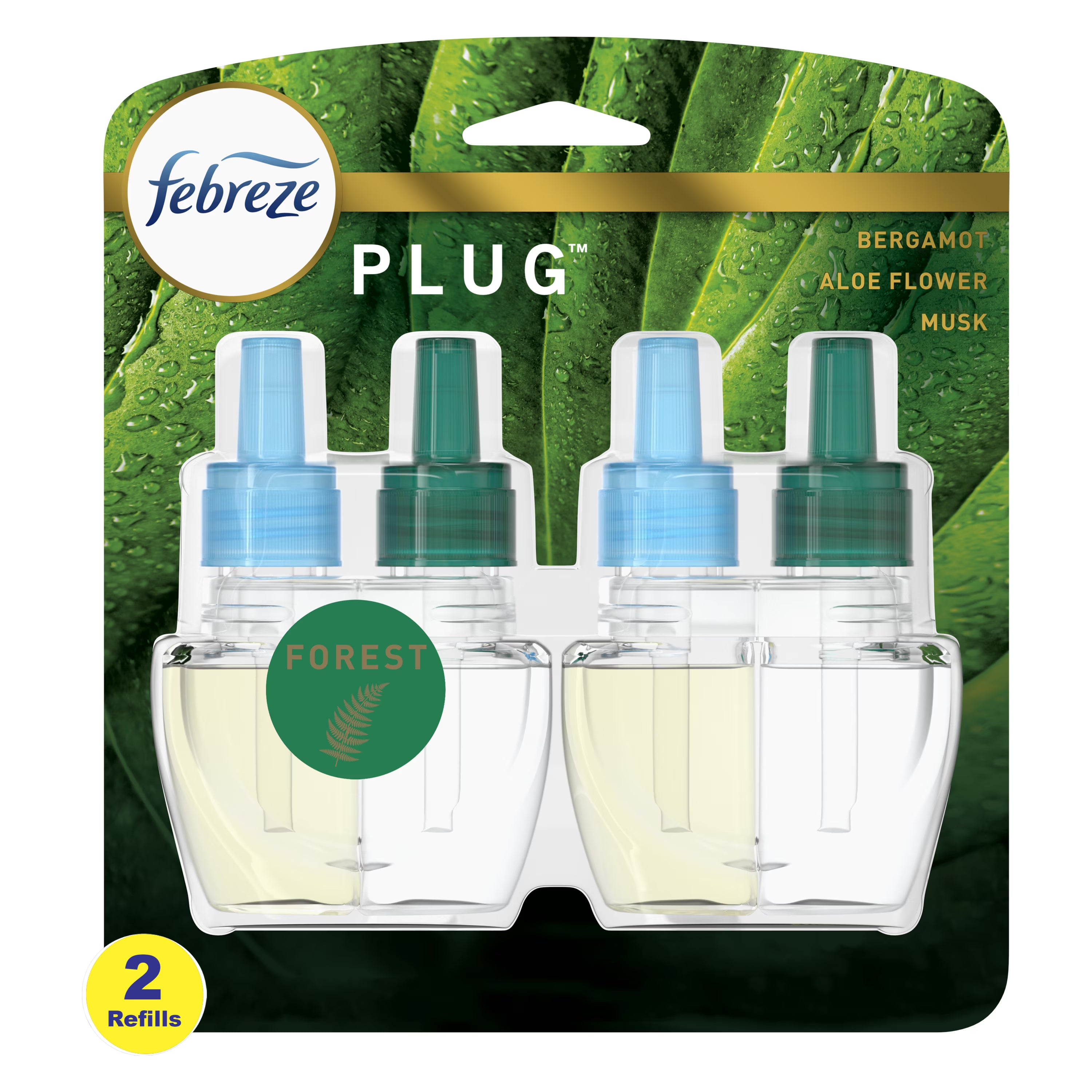 Febreze Origins Fade Defy PLUG Air Freshener & Odor Eliminator, Forest (2) .87