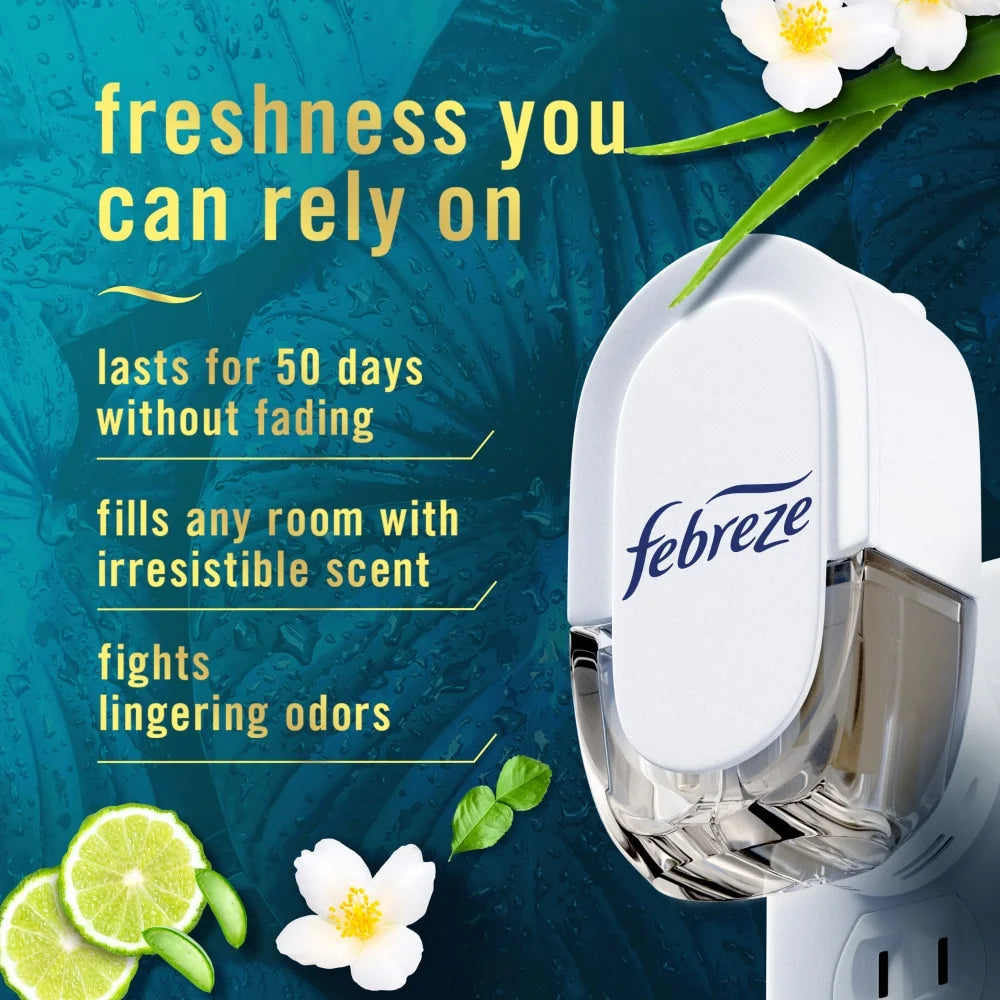 Febreze Plug Odor-Fighting Scented Oil Air Freshener Dual Refill Rainforest - - View 2