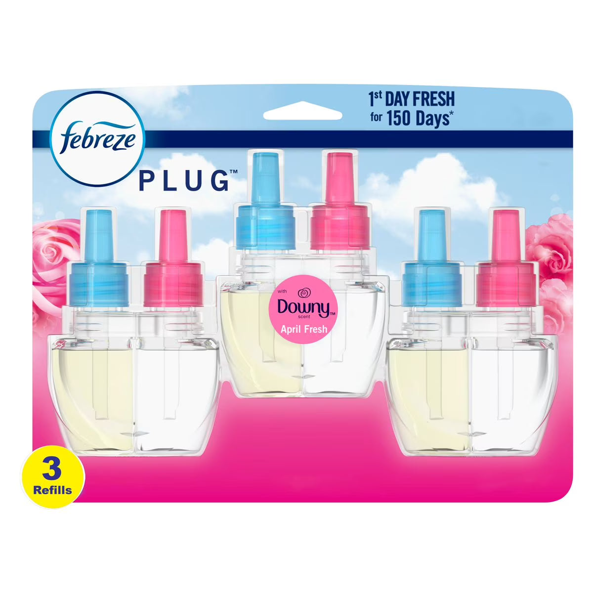 Febreze Odor-Fighting Fade Defy Plug Air Freshener Refill - Downy April Fresh -