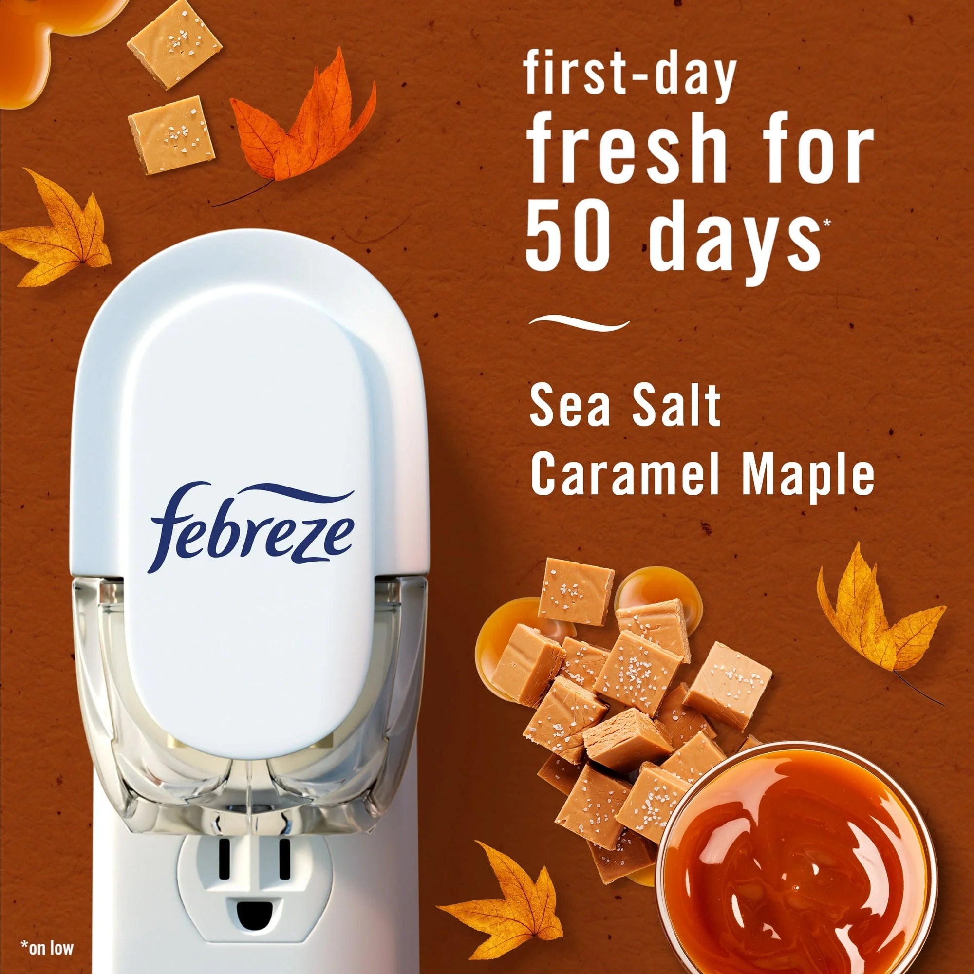 Febreze Plug Refill Odor-Fighting Air Freshener Sea Salt Caramel & Maple Scent, - View 5